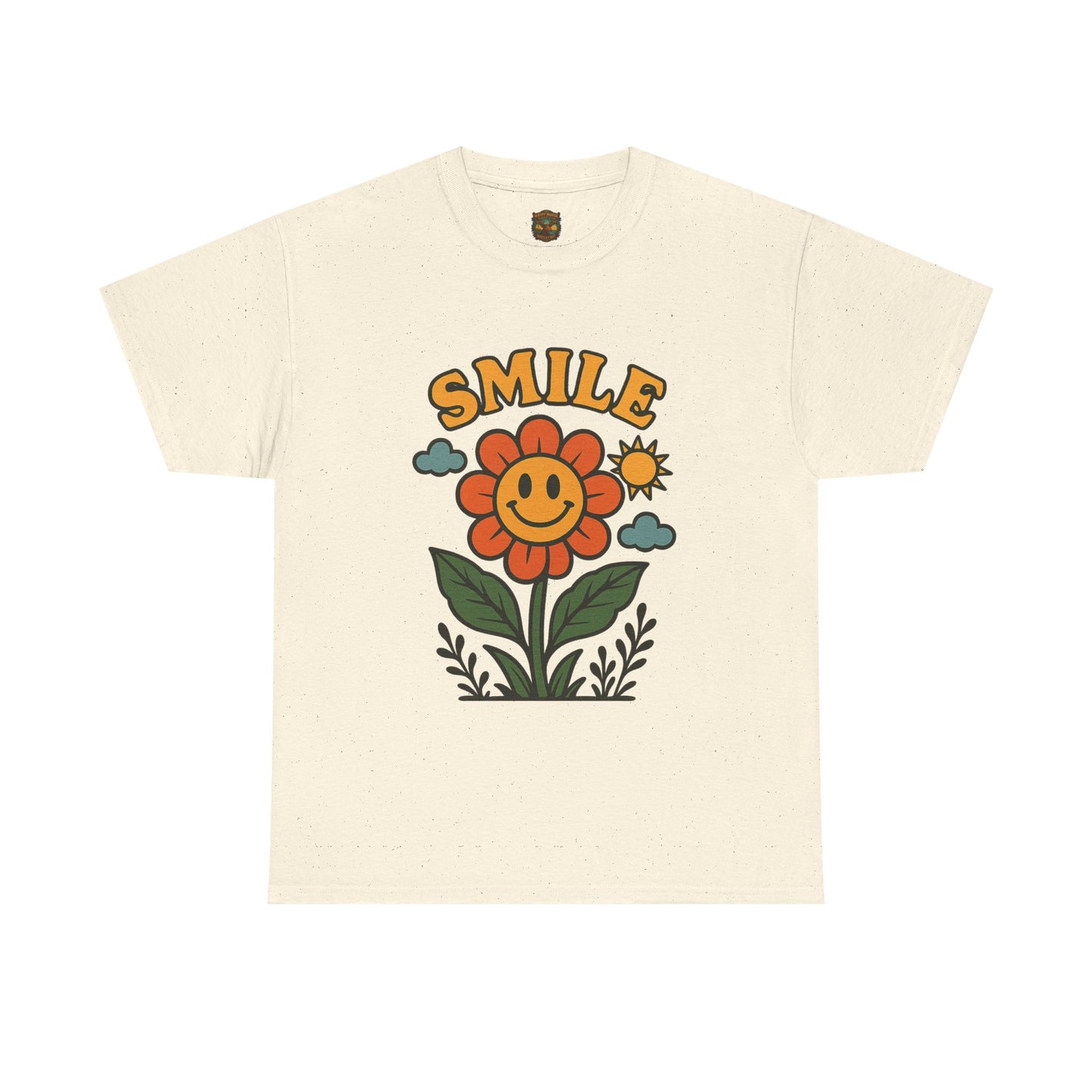 Smile With The Flowers T-Shirt | Floral Typography Tee