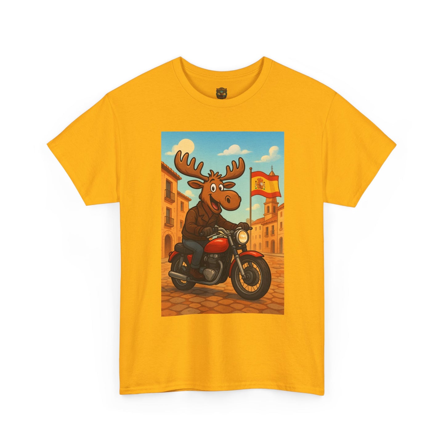 Happy Moose on a Motorcycle T-Shirt | Vintage Biker Animal Tee