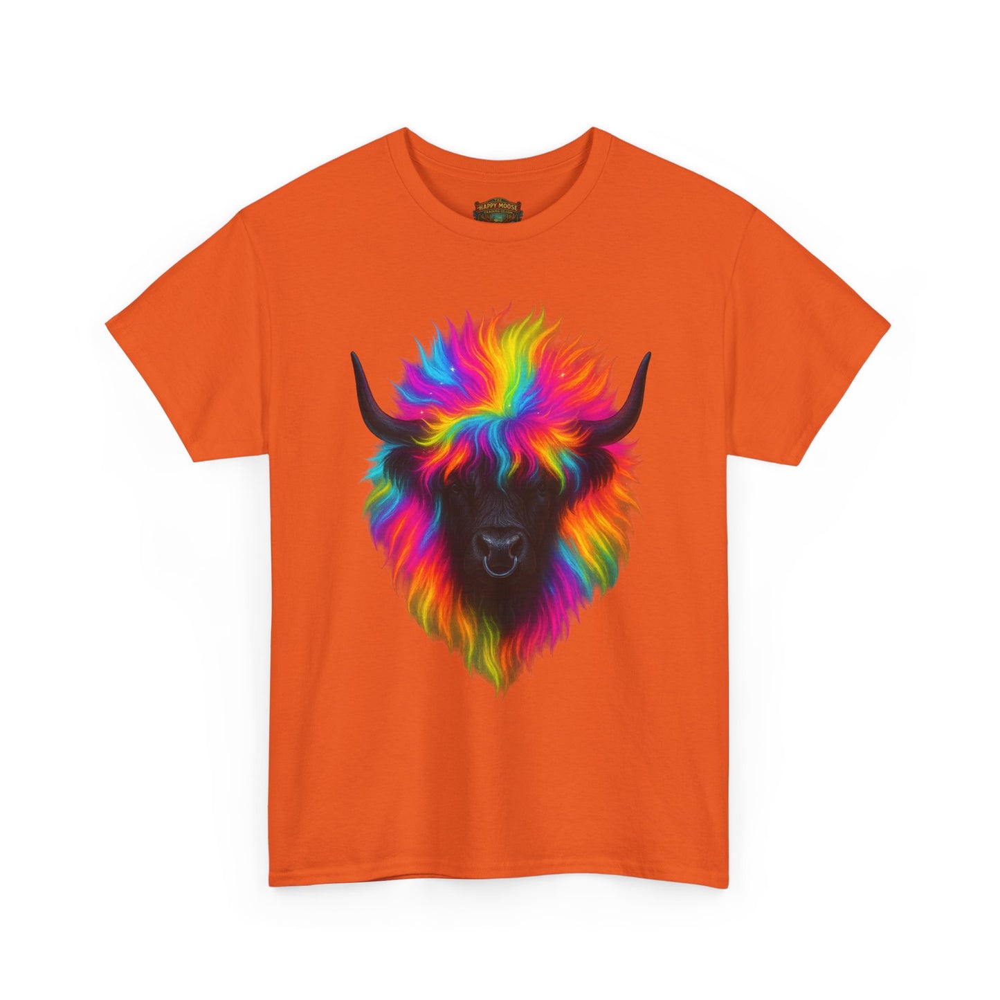 Rainbow Buffalo T-Shirt — Colorful Neon Bison Graphic Tee
