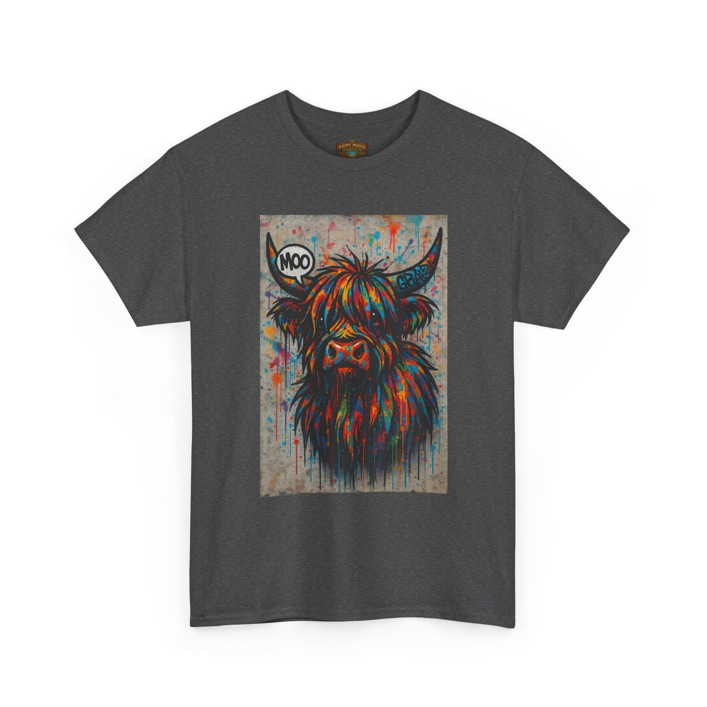 Psychedelic Highland Cow T-Shirt | Retro Rainbow Cow Art 7
