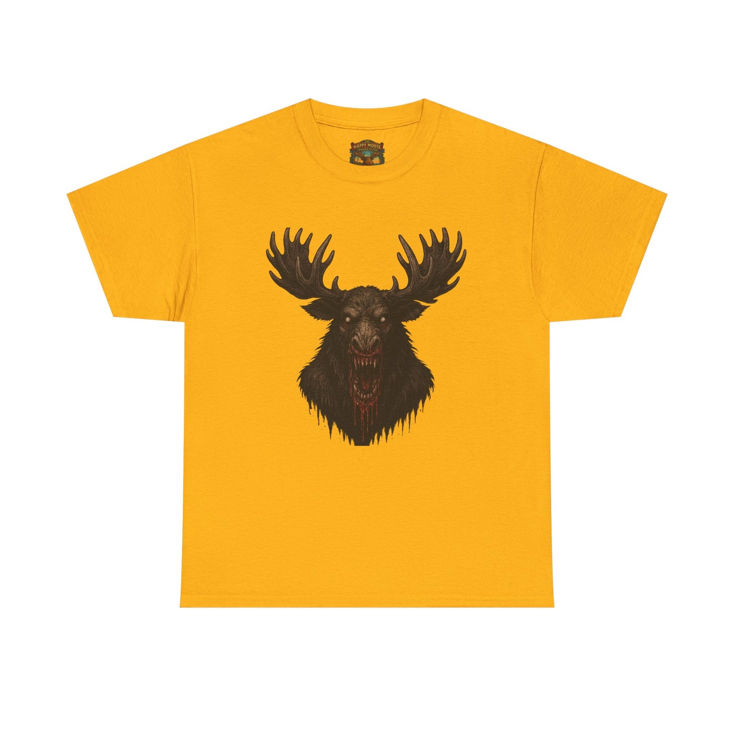 Moose Skull Graphic Tee — Dark Forest Horror Antler Shirt