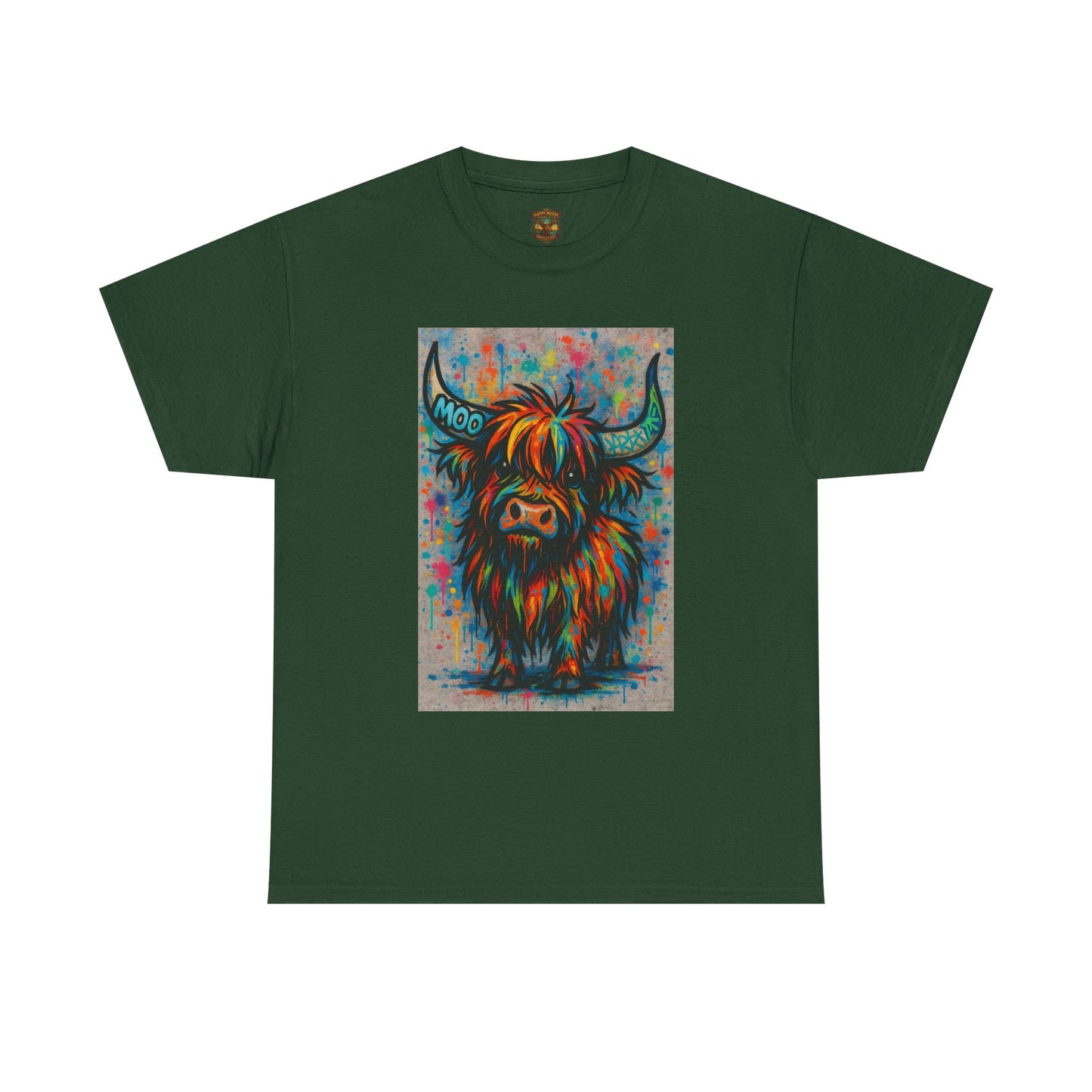 Psychedelic Highland Cow T-Shirt | Retro Rainbow Cow Art 8