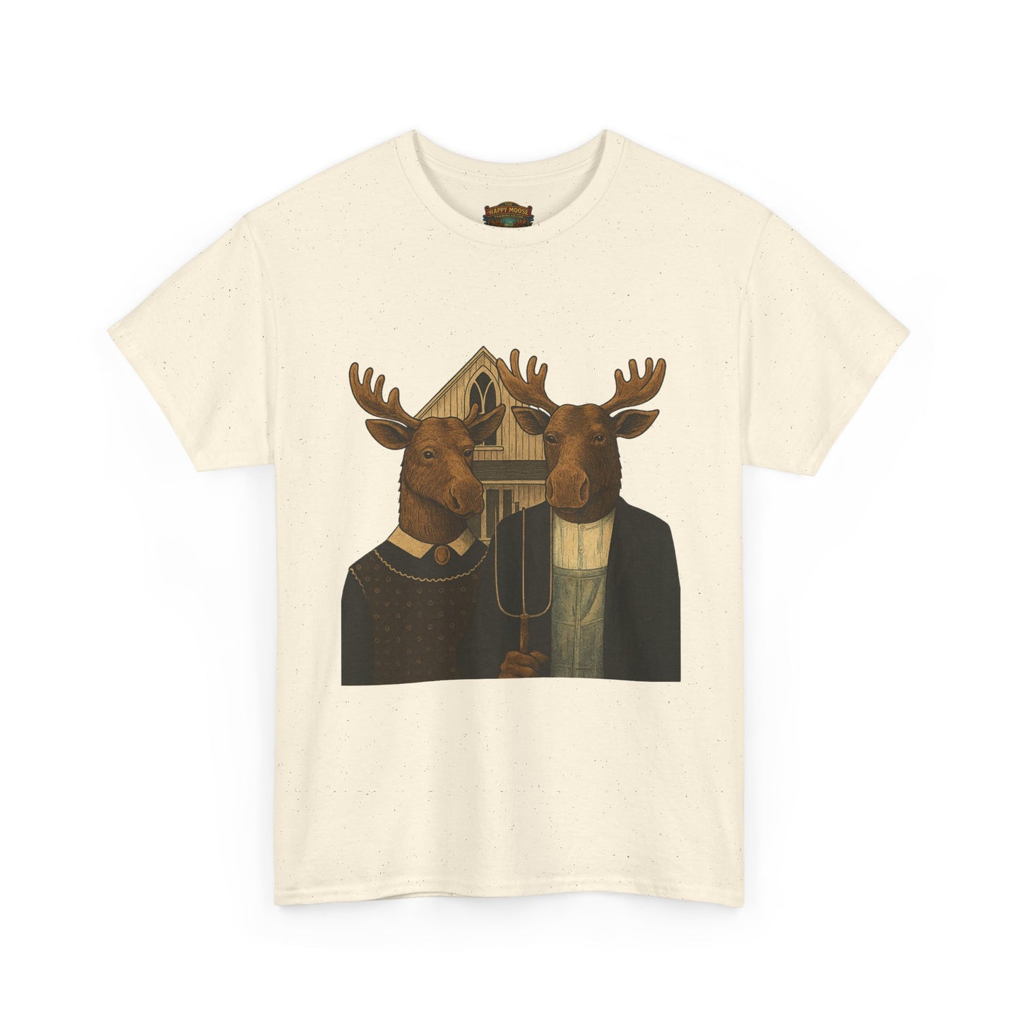 Moose Portrait T-Shirt — Vintage Animal Couple Graphic Tee