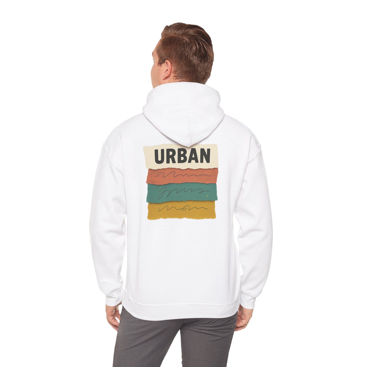 Urban Stripes Hoodie — Retro Color Block Graphic Pullover