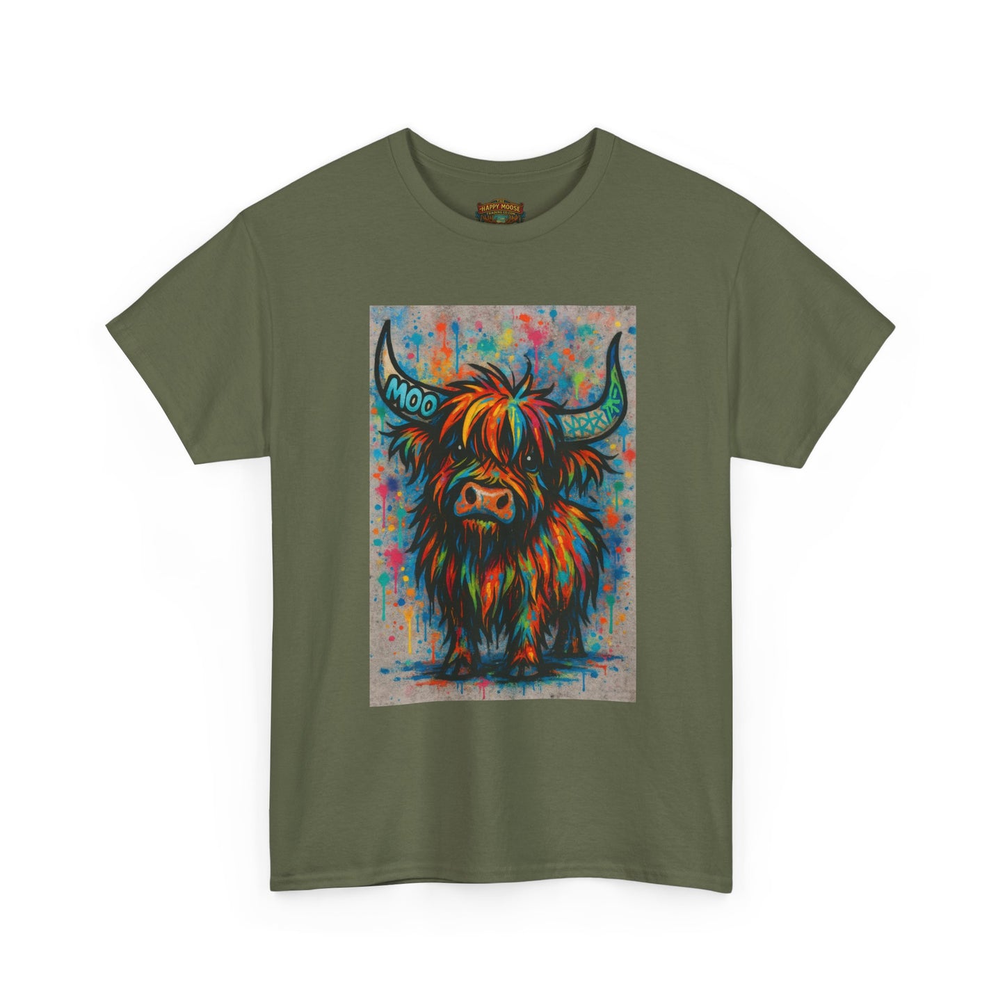 Psychedelic Highland Cow T-Shirt | Retro Rainbow Cow Art 8