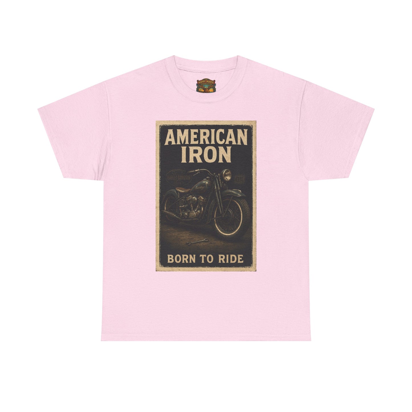 American Iron motorcycle poster Tee | Born to Ride vintage biker graphic T-Shirt