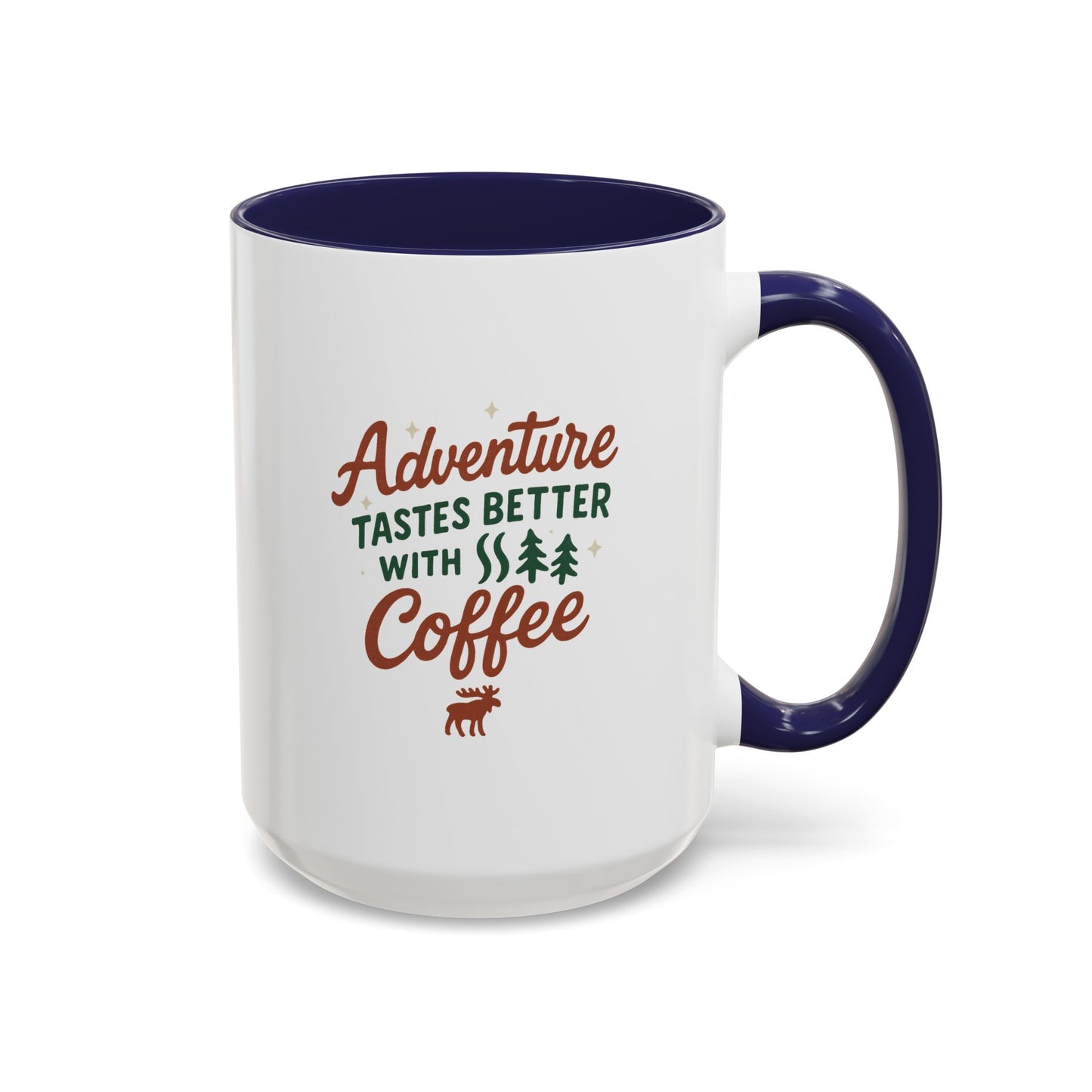 Adventure Tastes Better With Coffee Mug — "Adventure Tastes Better with Coffee" Rustic Outdoor Camper Gift (11/15oz)