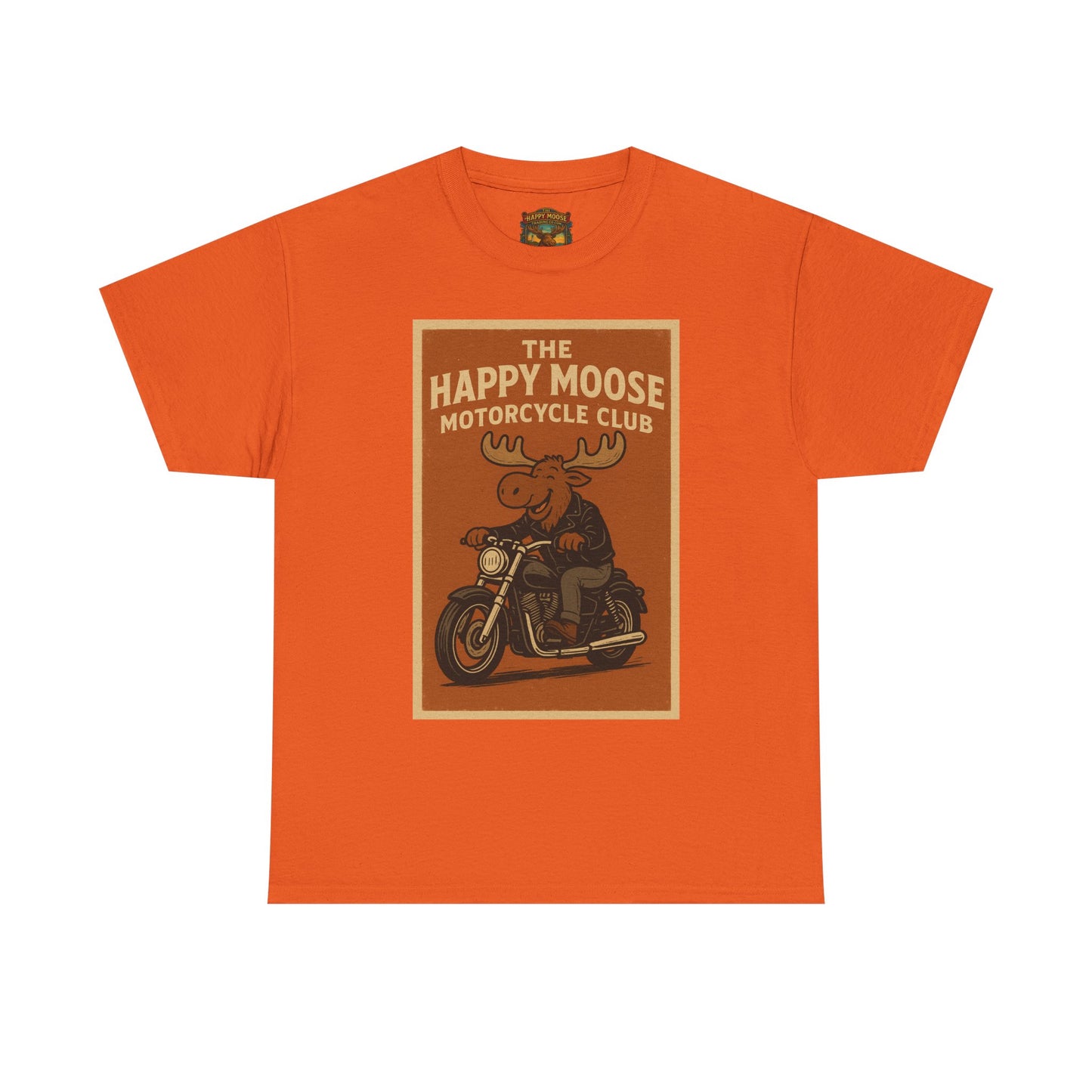 Happy Moose Motorcycle Club T-Shirt | Moose Biker Graphic