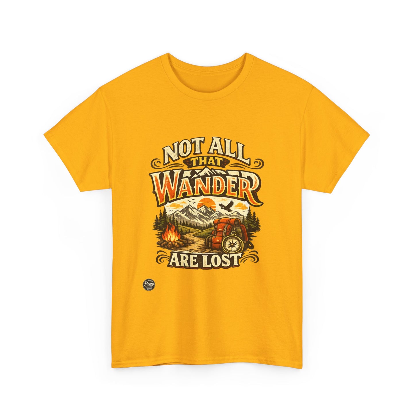 Wander Camper T‑Shirt — "Not All That Wander Are Lost" Adventure Tee
