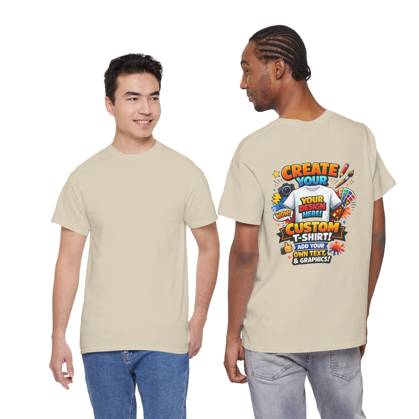 Custom 'Design Your Own' T-Shirt — Personalized Graphic Tee (Rear Print)