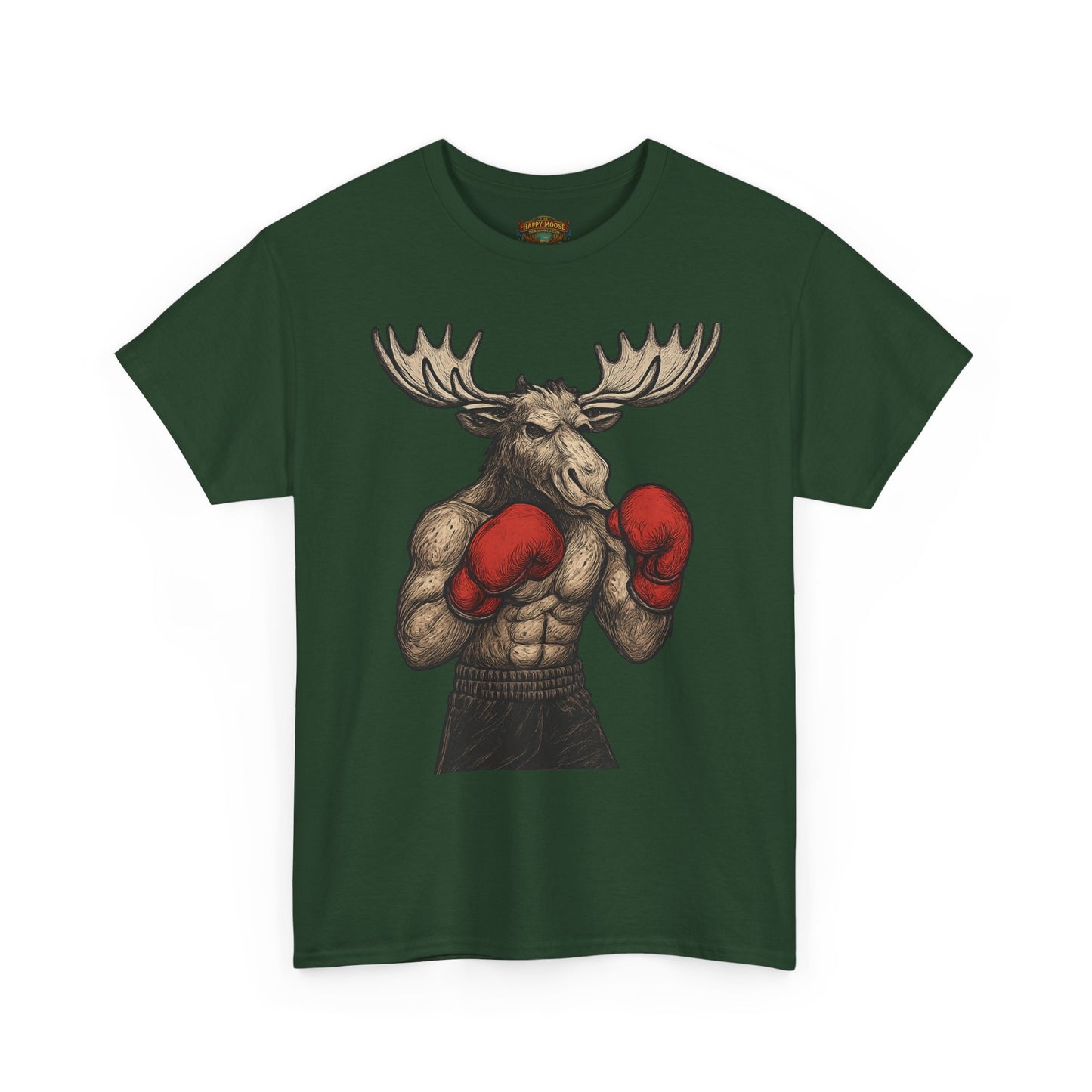 Boxing Moose T‑Shirt — Funny Wildlife Gym Tee for Men & Women