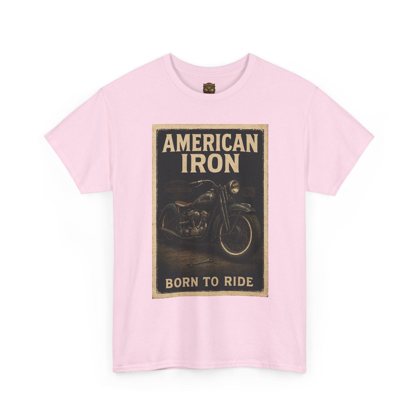 American Iron motorcycle poster Tee | Born to Ride vintage biker graphic T-Shirt
