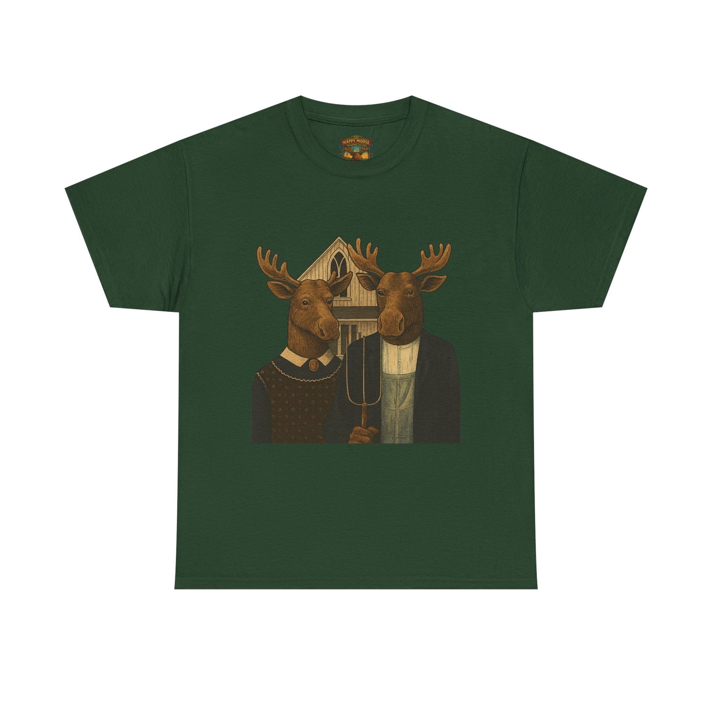 Moose Portrait T-Shirt — Vintage Animal Couple Graphic Tee