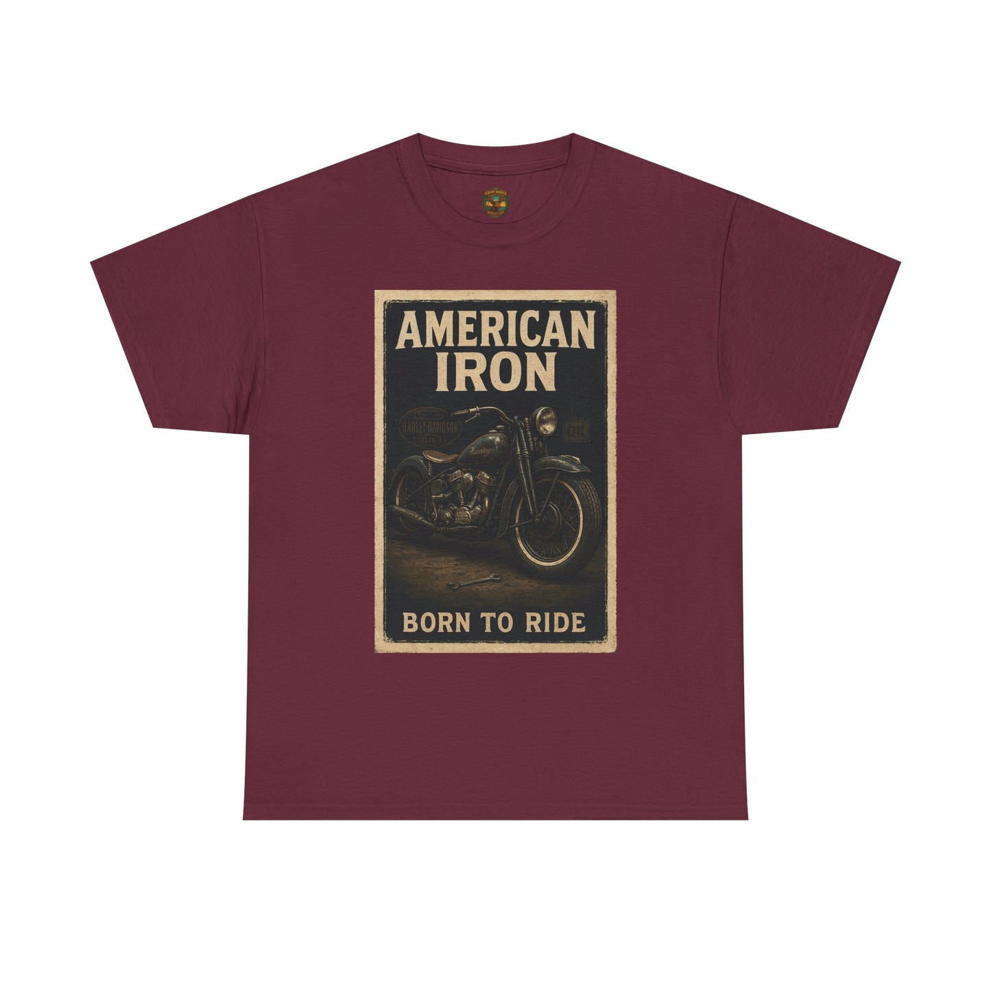 American Iron motorcycle poster Tee | Born to Ride vintage biker graphic T-Shirt