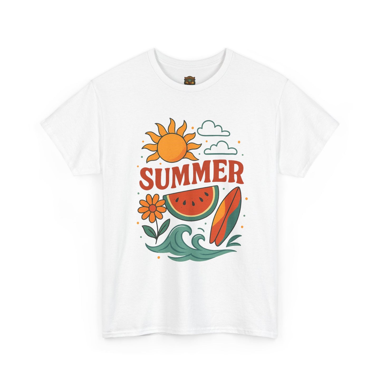 Summer Beach Tee | Surf Waves Palm Tree Graphic