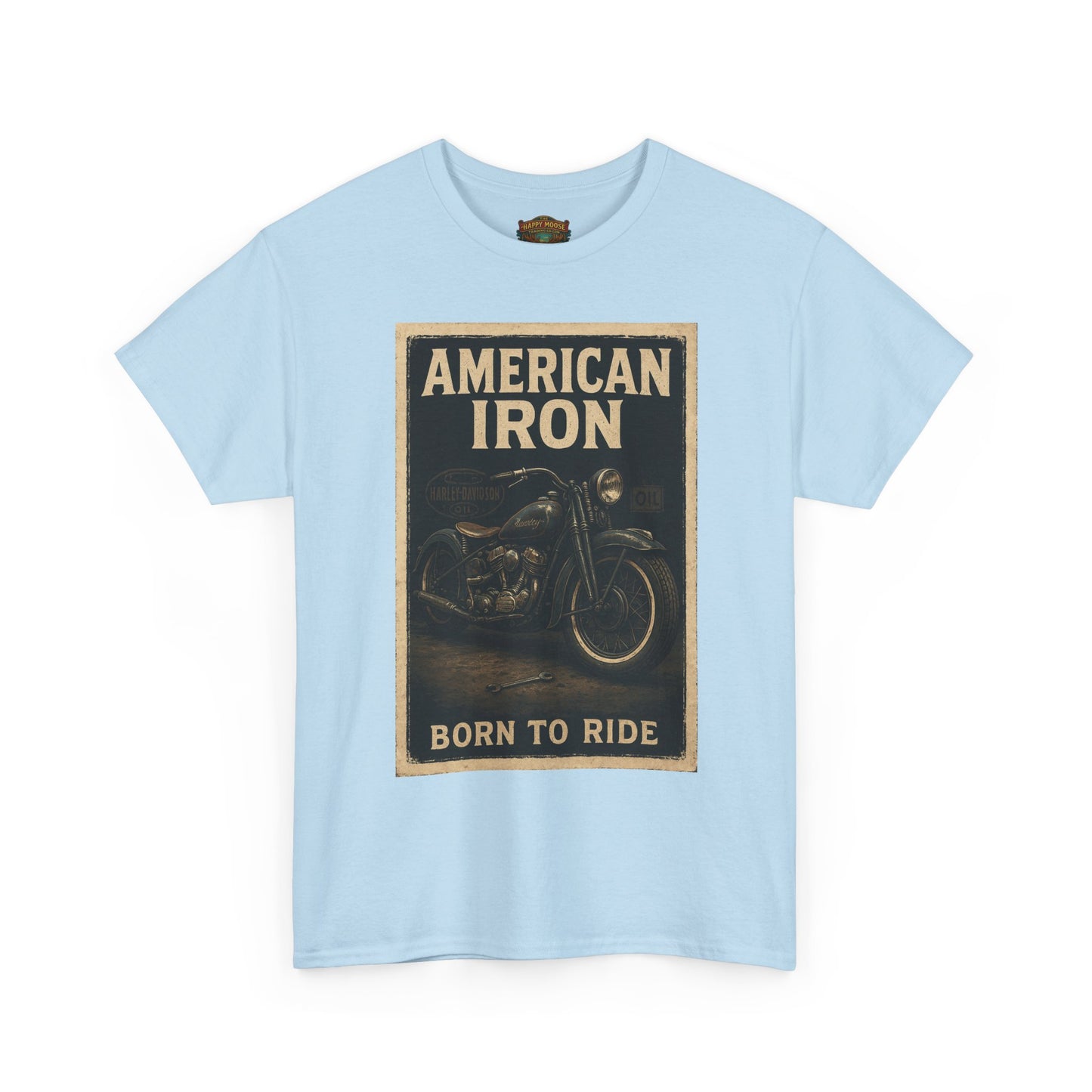 American Iron motorcycle poster Tee | Born to Ride vintage biker graphic T-Shirt
