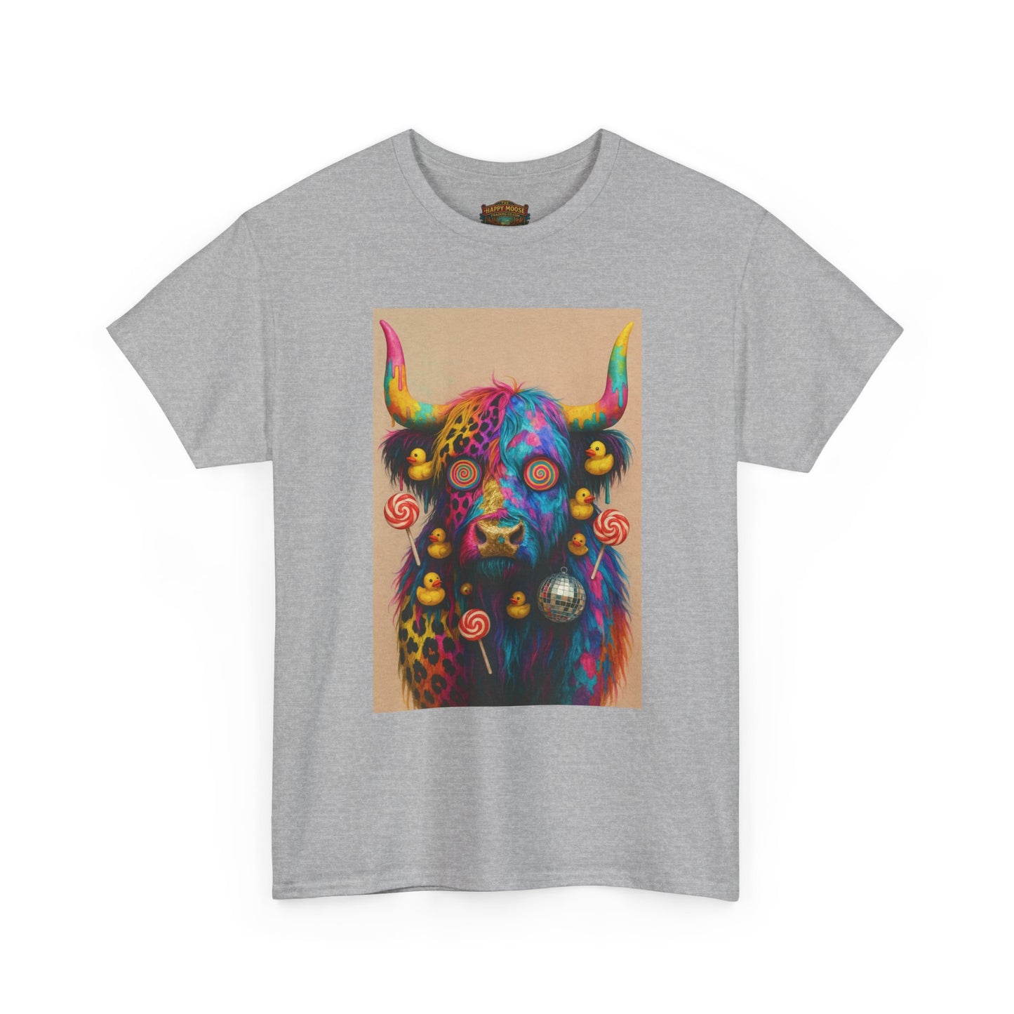 Psychedelic Highland Cow T-Shirt | Retro Rainbow Cow Art 6