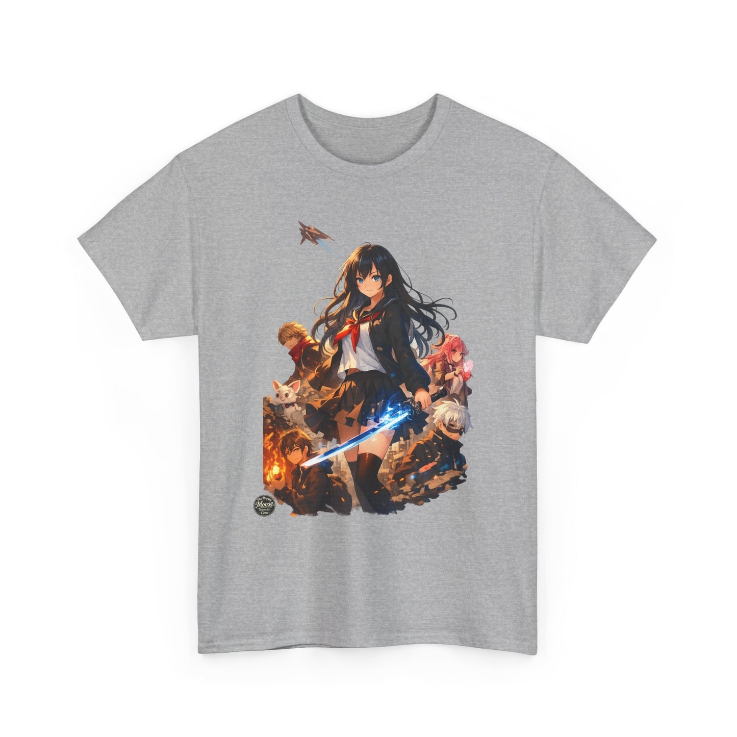 Anime Fantasy Heroine T-Shirt — Sword & Crew Art Tee #E008