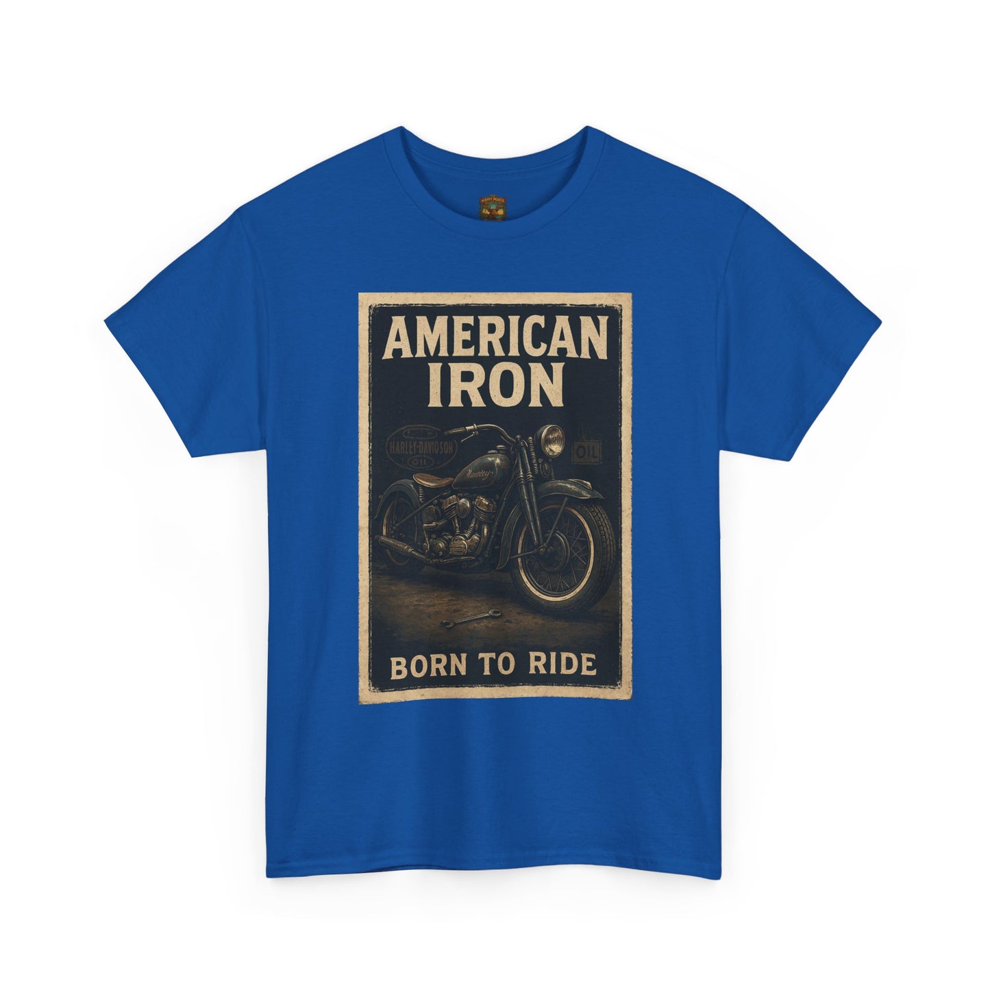 American Iron motorcycle poster Tee | Born to Ride vintage biker graphic T-Shirt