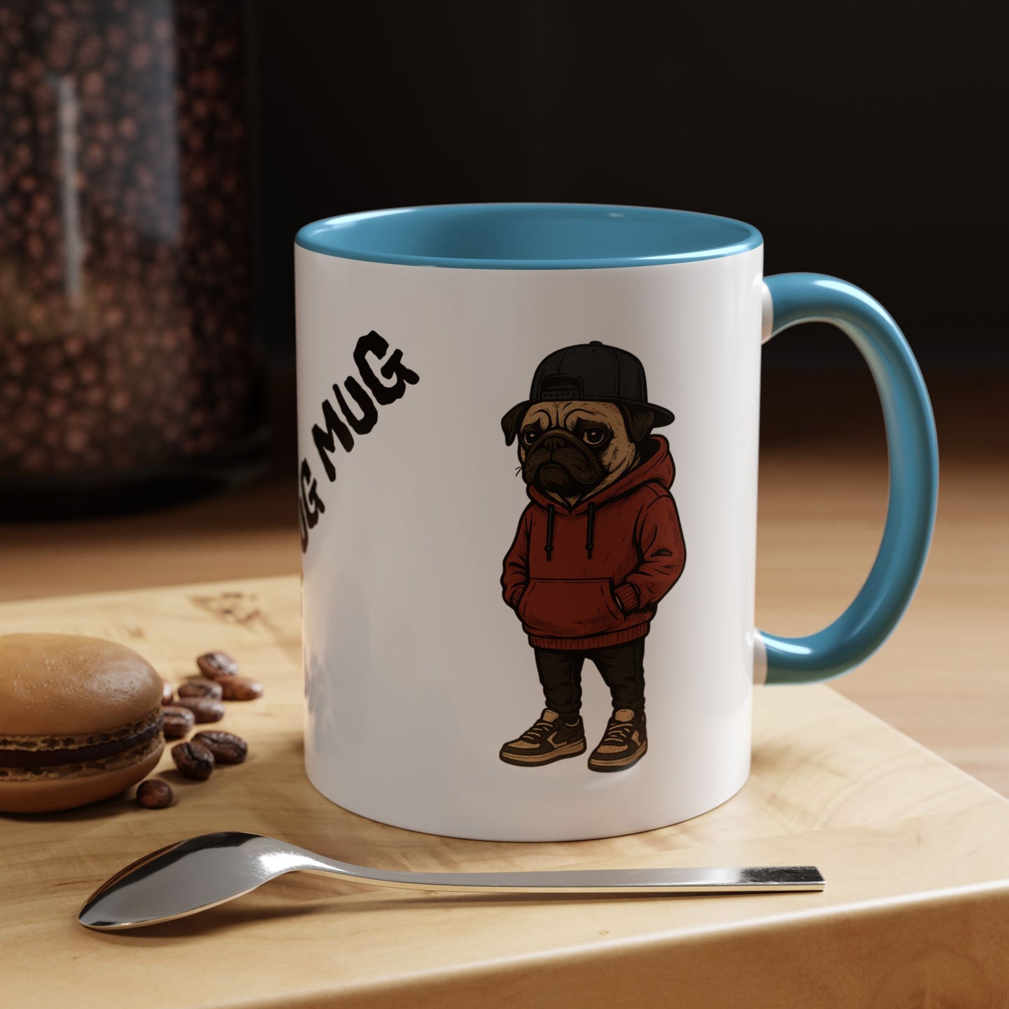 The Pug Mug Accent Coffee Mug — Cute Pug Cartoon Gift (11/15oz)