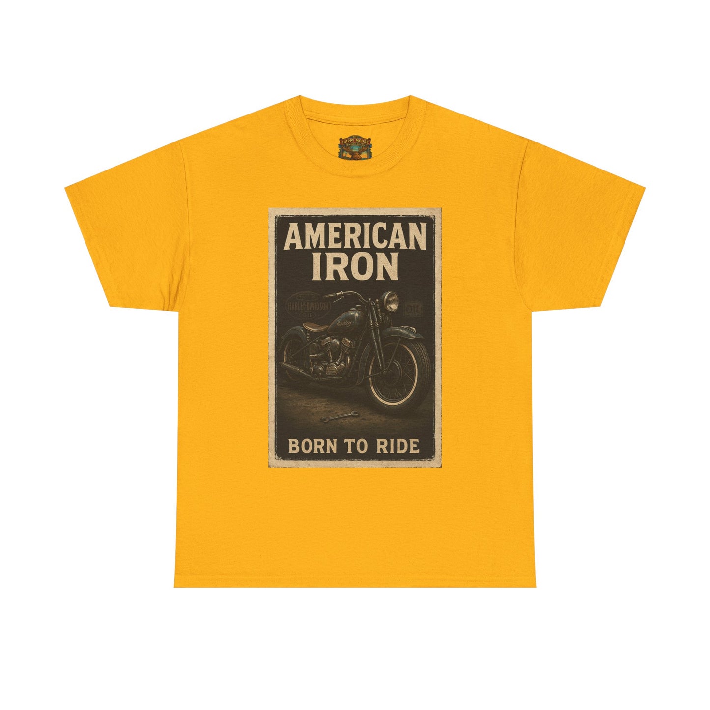 American Iron motorcycle poster Tee | Born to Ride vintage biker graphic T-Shirt