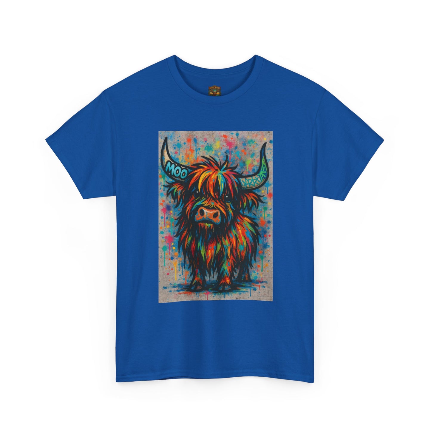 Psychedelic Highland Cow T-Shirt | Retro Rainbow Cow Art 8