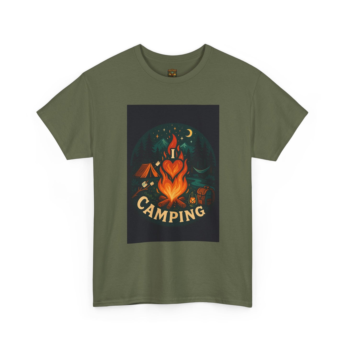 Camping Heart Campfire T-Shirt | Outdoor Adventure Graphic Tee