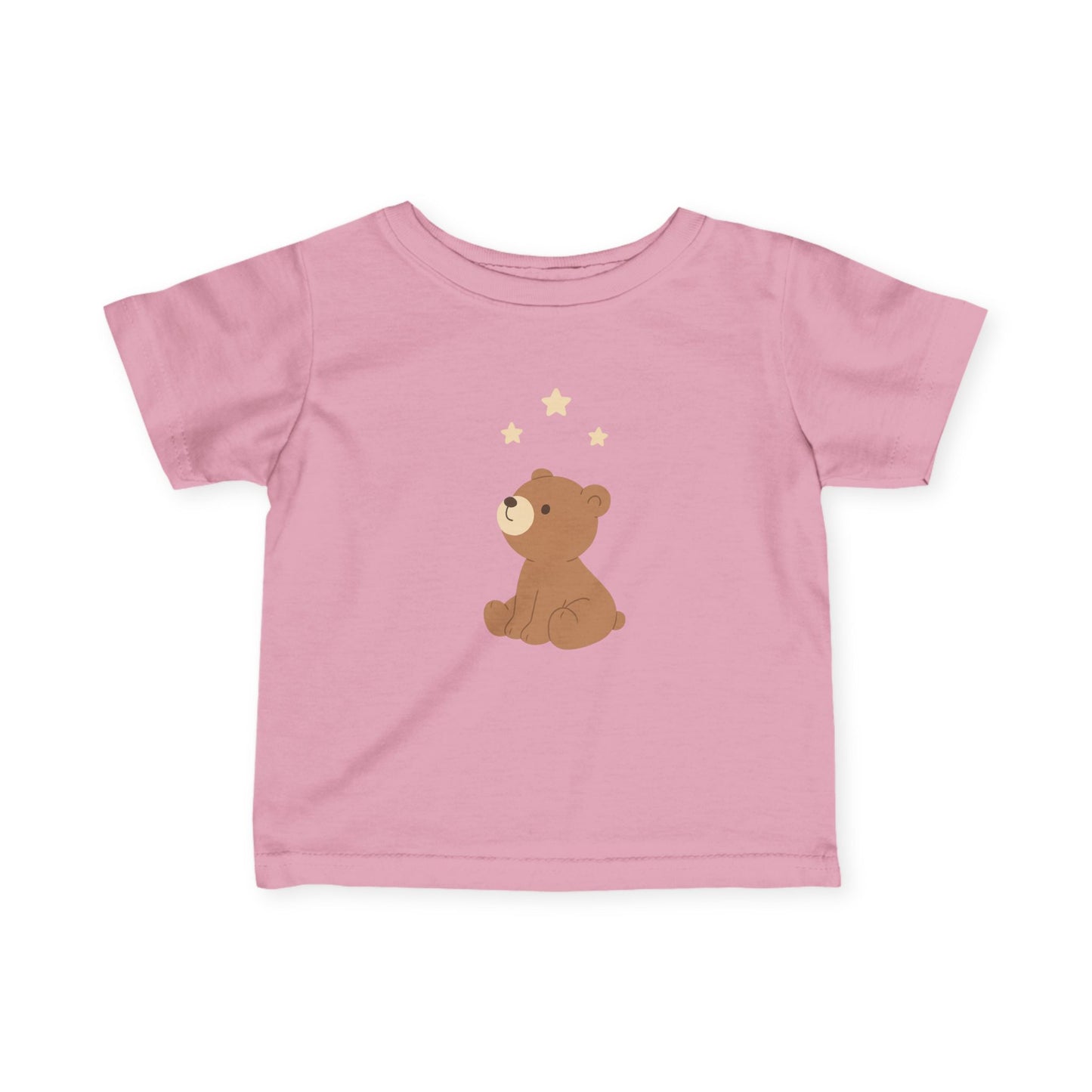 Infant Tee — Cute Sitting Teddy Bear with Stars Baby Shirt