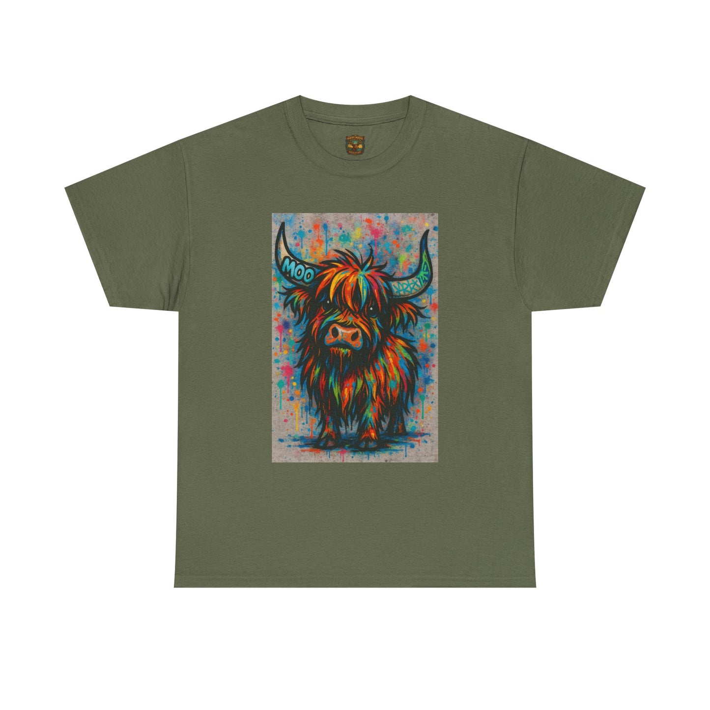 Psychedelic Highland Cow T-Shirt | Retro Rainbow Cow Art 8