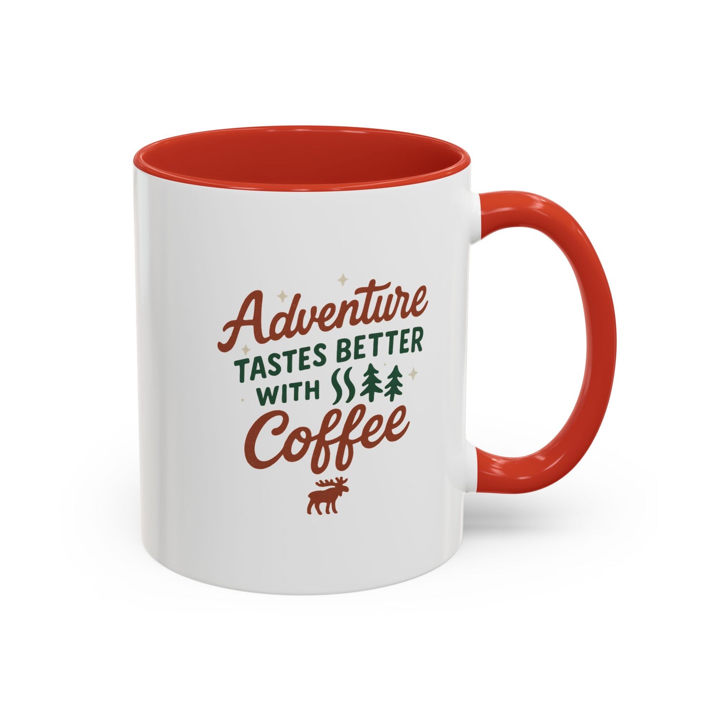Adventure Tastes Better With Coffee Mug — "Adventure Tastes Better with Coffee" Rustic Outdoor Camper Gift (11/15oz)