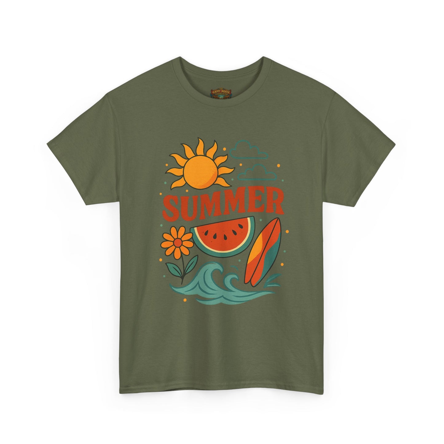Summer Beach Tee | Surf Waves Palm Tree Graphic
