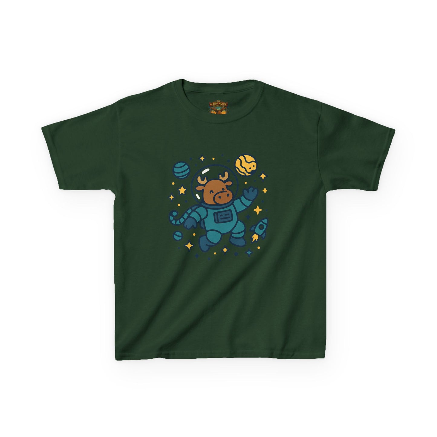 Kids Tee — Cute Astronaut Moose Space Shirt for Children