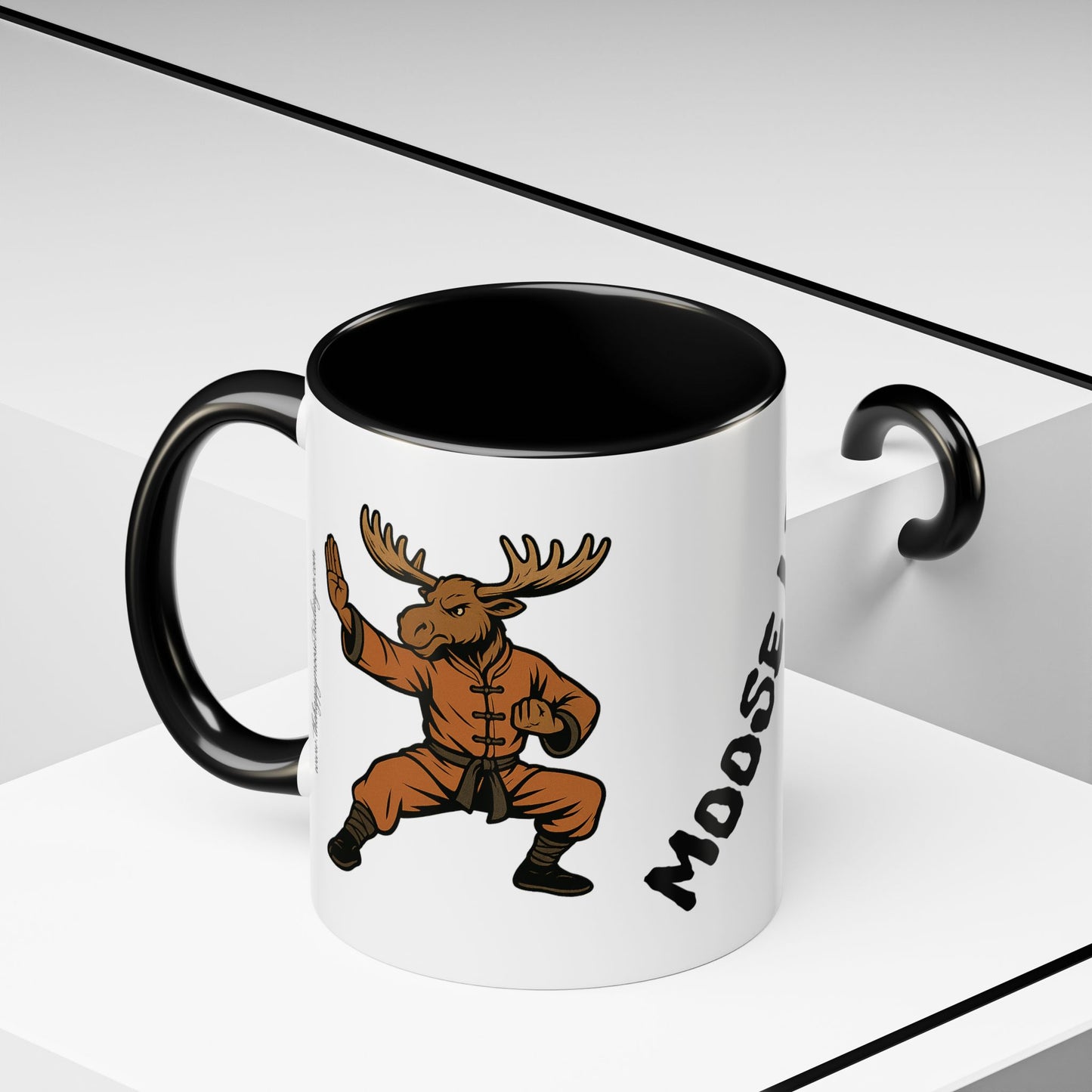 Moose Lee Martial Arts Accent Coffee Mug — Funny Moose Kung Fu 11/15oz