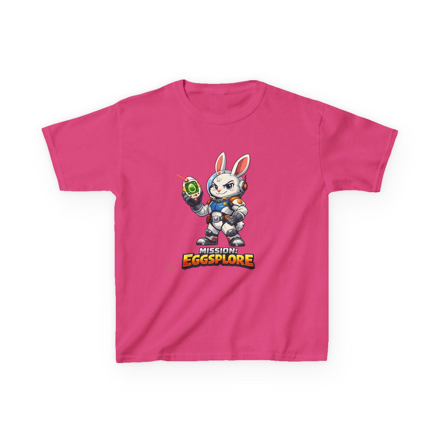 Kids Tee — 'Eggsplore' Bunny Space Explorer Graphic Shirt