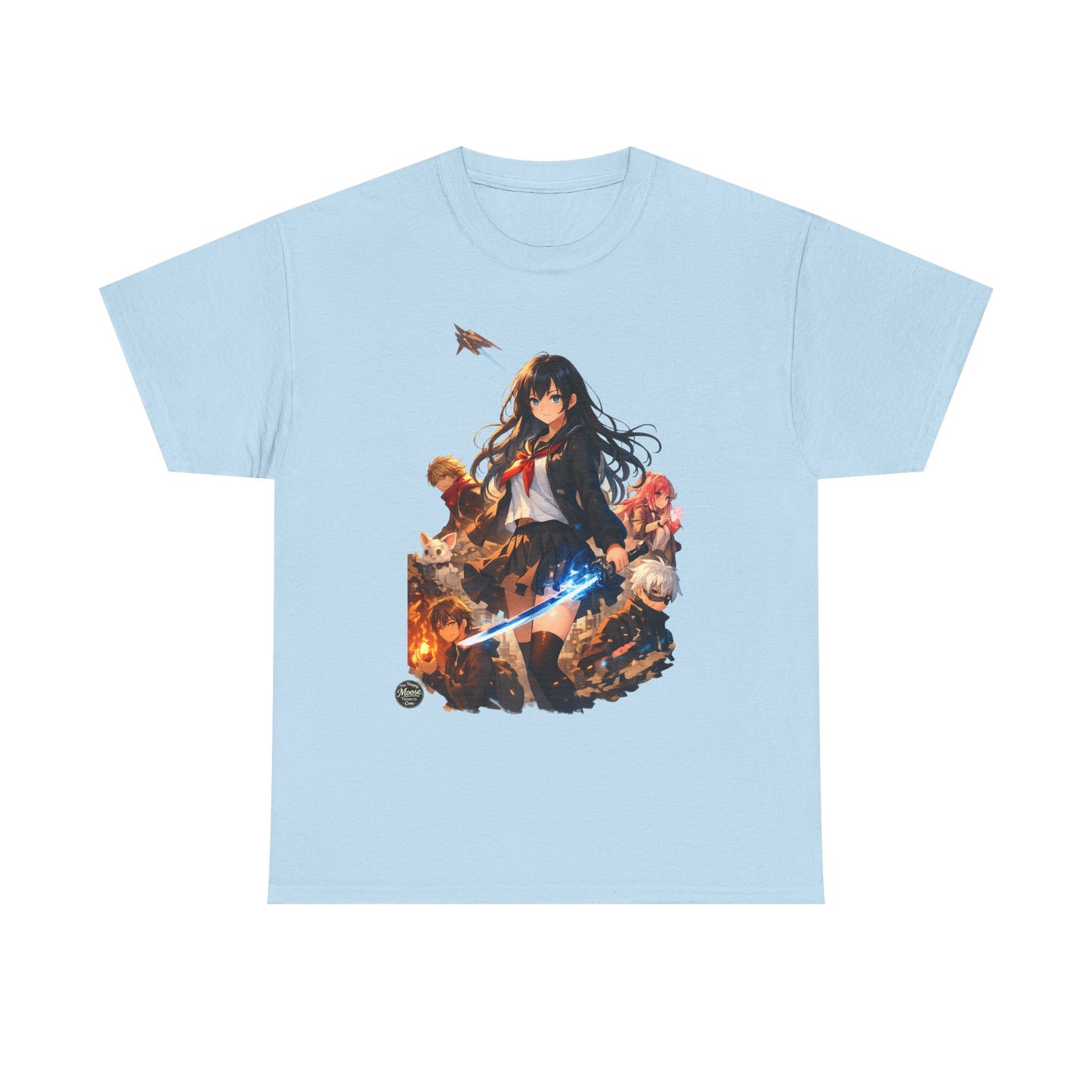 Anime Fantasy Heroine T-Shirt — Sword & Crew Art Tee #E008