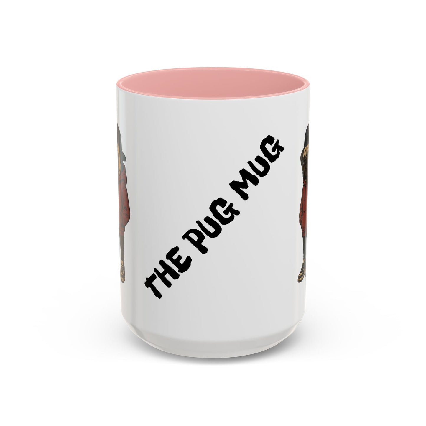 The Pug Mug Accent Coffee Mug — Cute Pug Cartoon Gift (11/15oz)