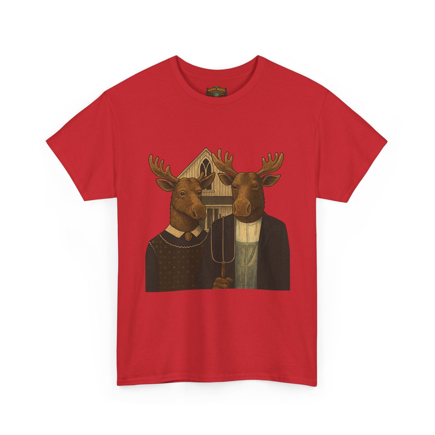 Moose Portrait T-Shirt — Vintage Animal Couple Graphic Tee