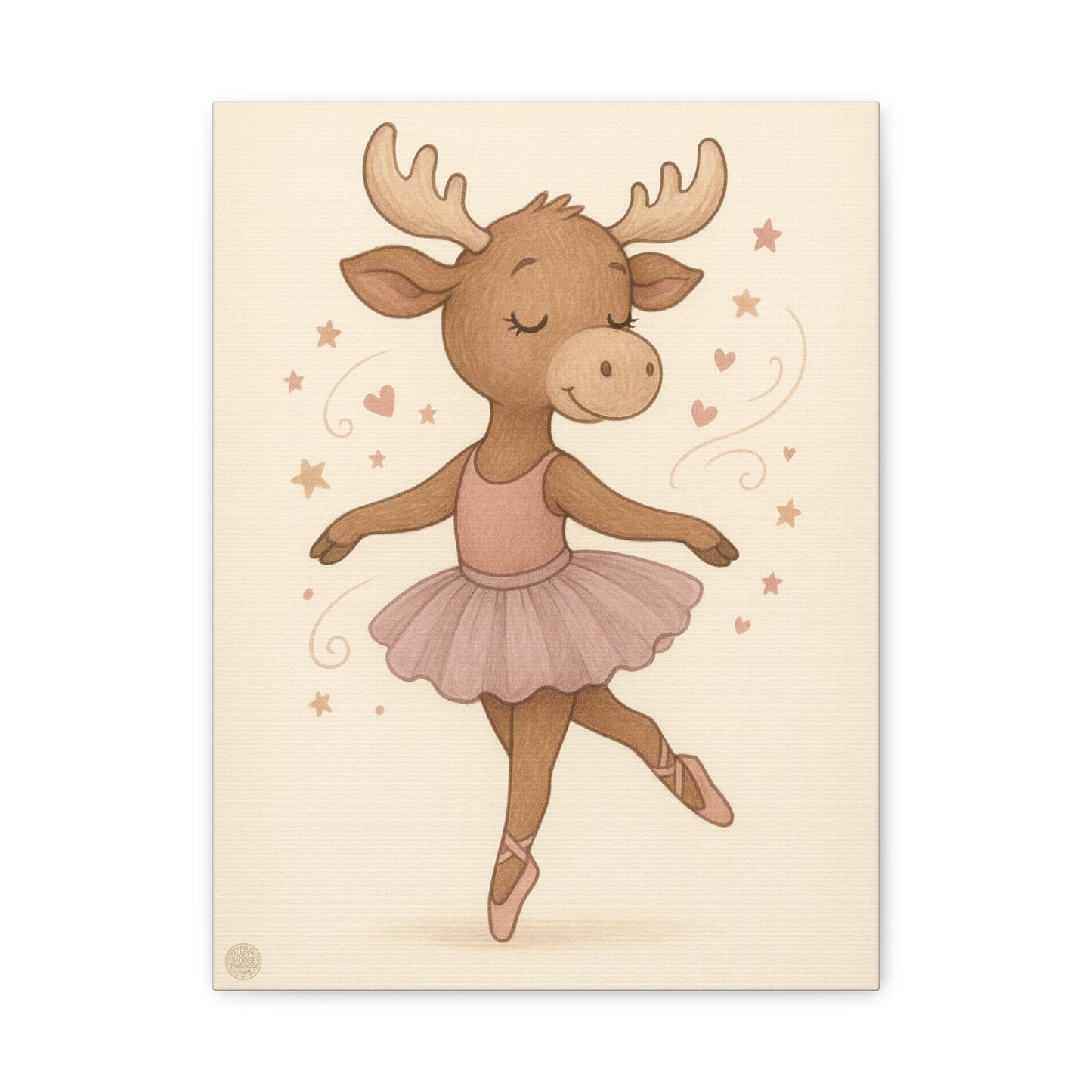 Ballet Moose Nursery Canvas — Cute Ballerina Animal Wall Art