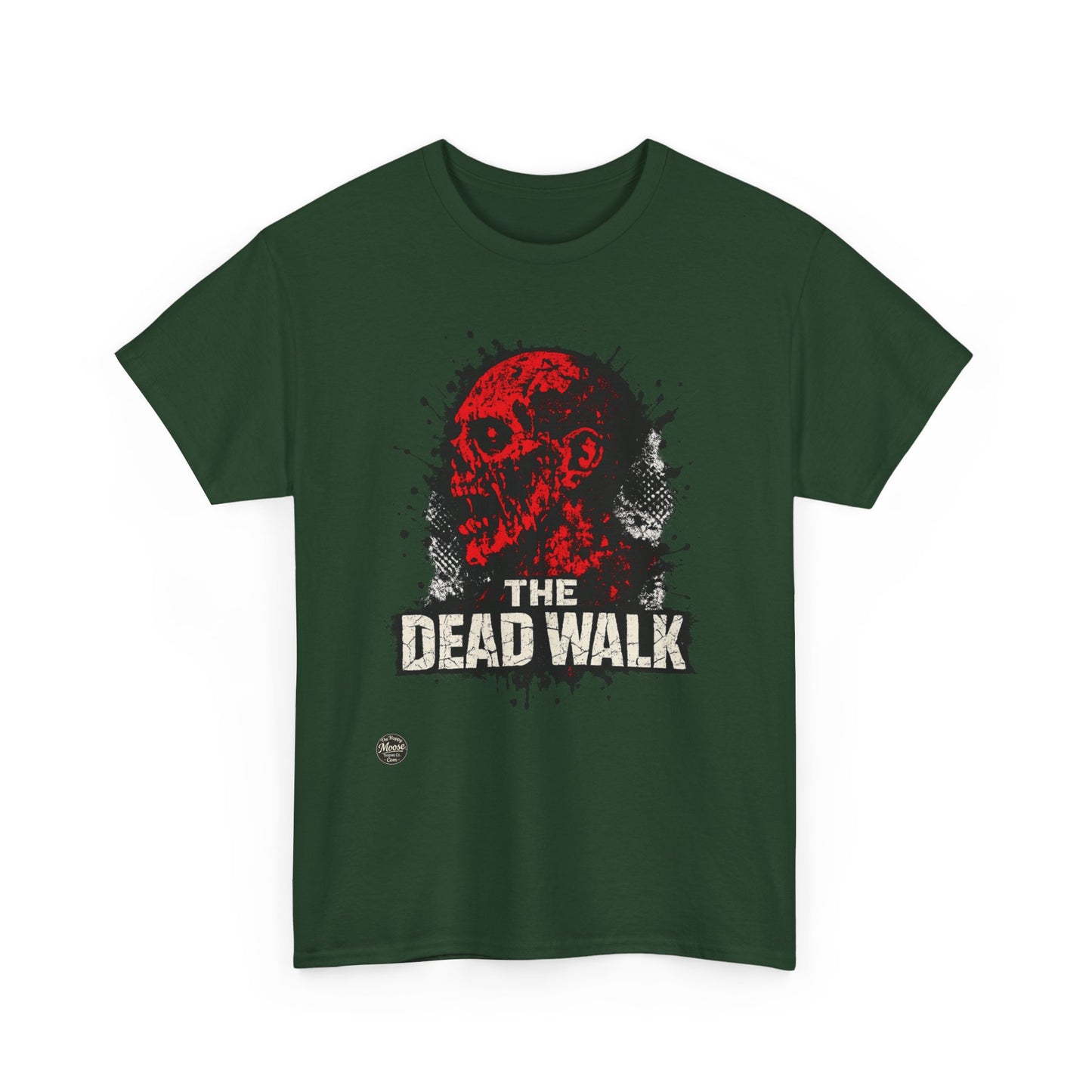 The Dead Walk Horror T-Shirt — Red Zombie Skull Graphic Tee