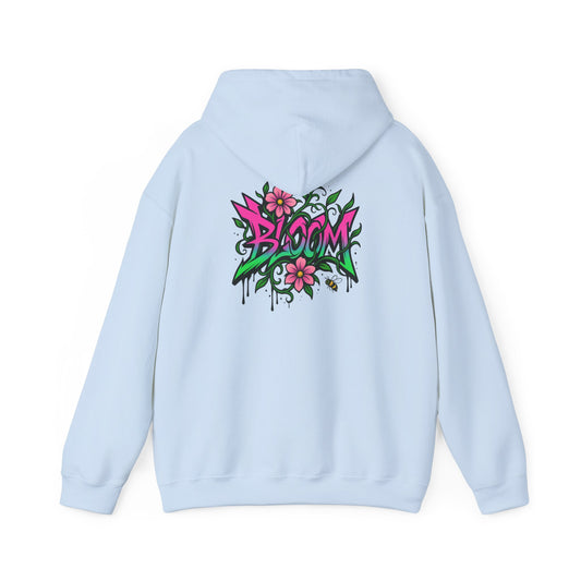 Bloom Floral Graffiti Hoodie — Women's Urban Streetwear Flower Graphic Hooded Sweatshirt