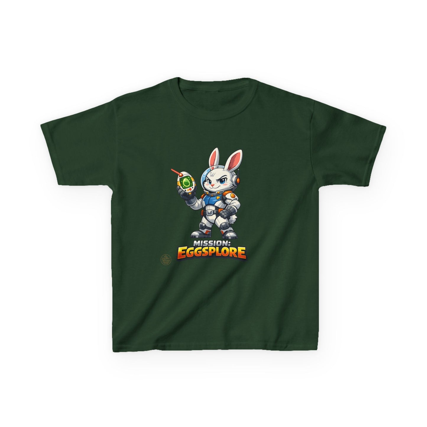 Kids Tee — 'Eggsplore' Bunny Space Explorer Graphic Shirt