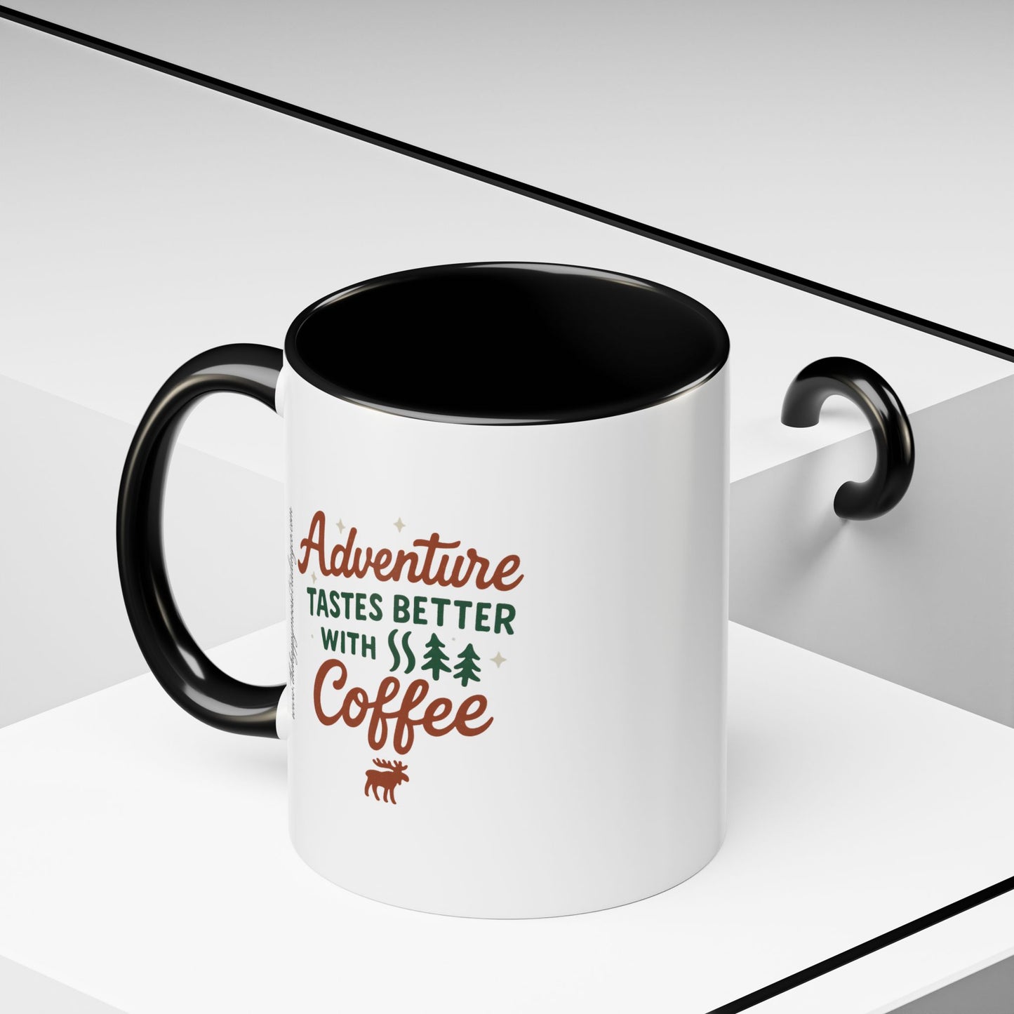 Adventure Tastes Better With Coffee Mug — "Adventure Tastes Better with Coffee" Rustic Outdoor Camper Gift (11/15oz)