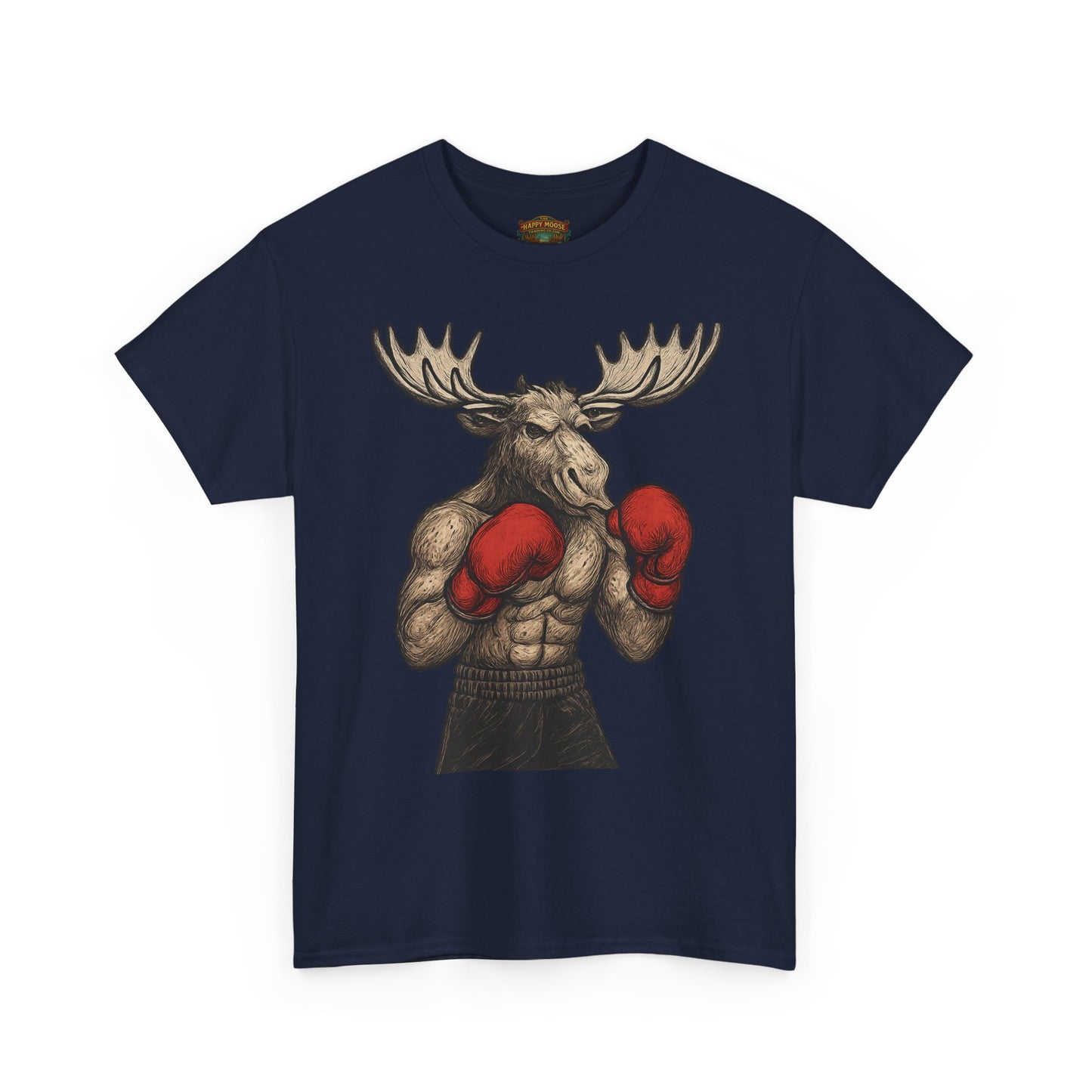 Boxing Moose T‑Shirt — Funny Wildlife Gym Tee for Men & Women