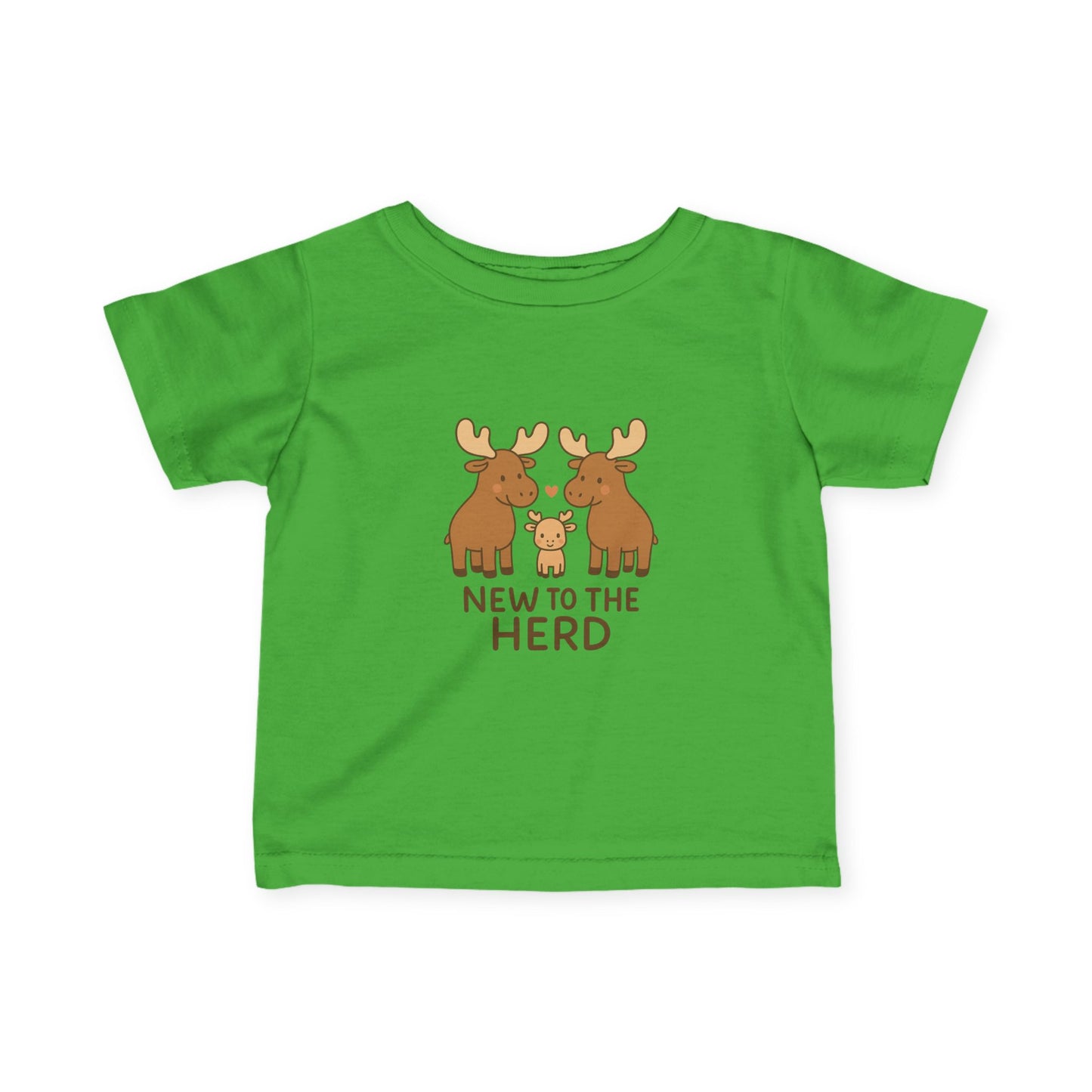 Infant Tee — "New to the Herd" Moose Family Baby Shirt