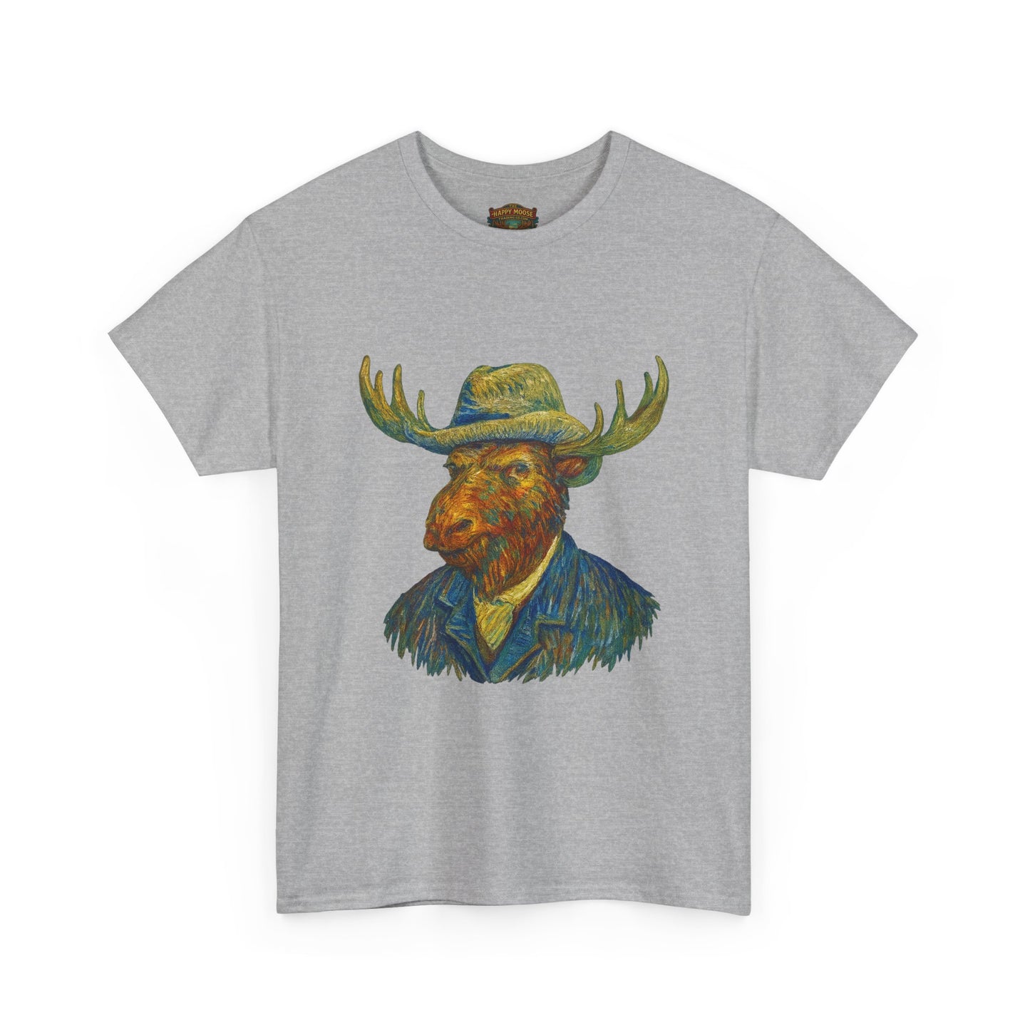 Moose Gogh Self-portrait with Straw Hat |  Art Tee