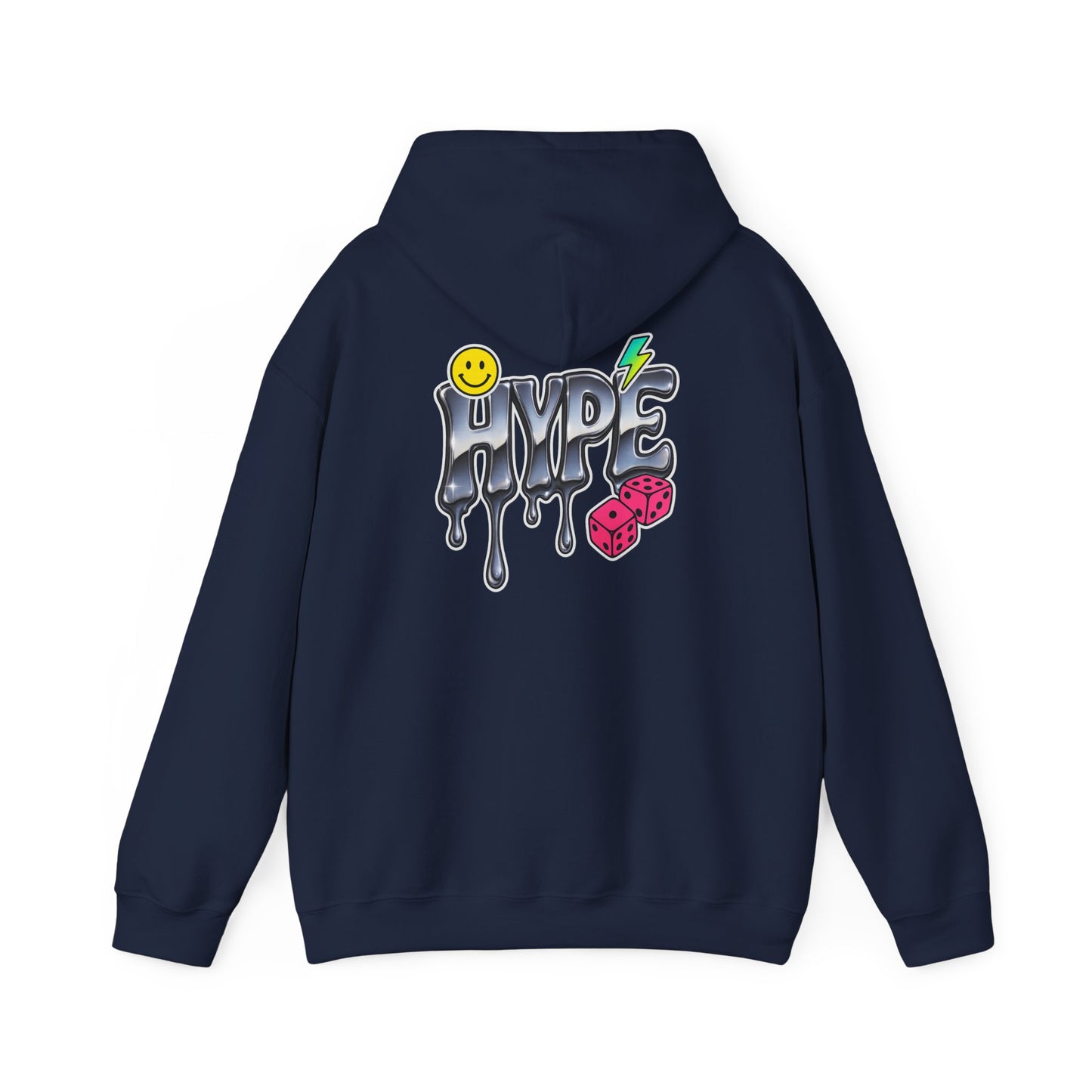 Hype Drip Hoodie — Graphic Streetwear Sweatshirt with Smiley & Dice