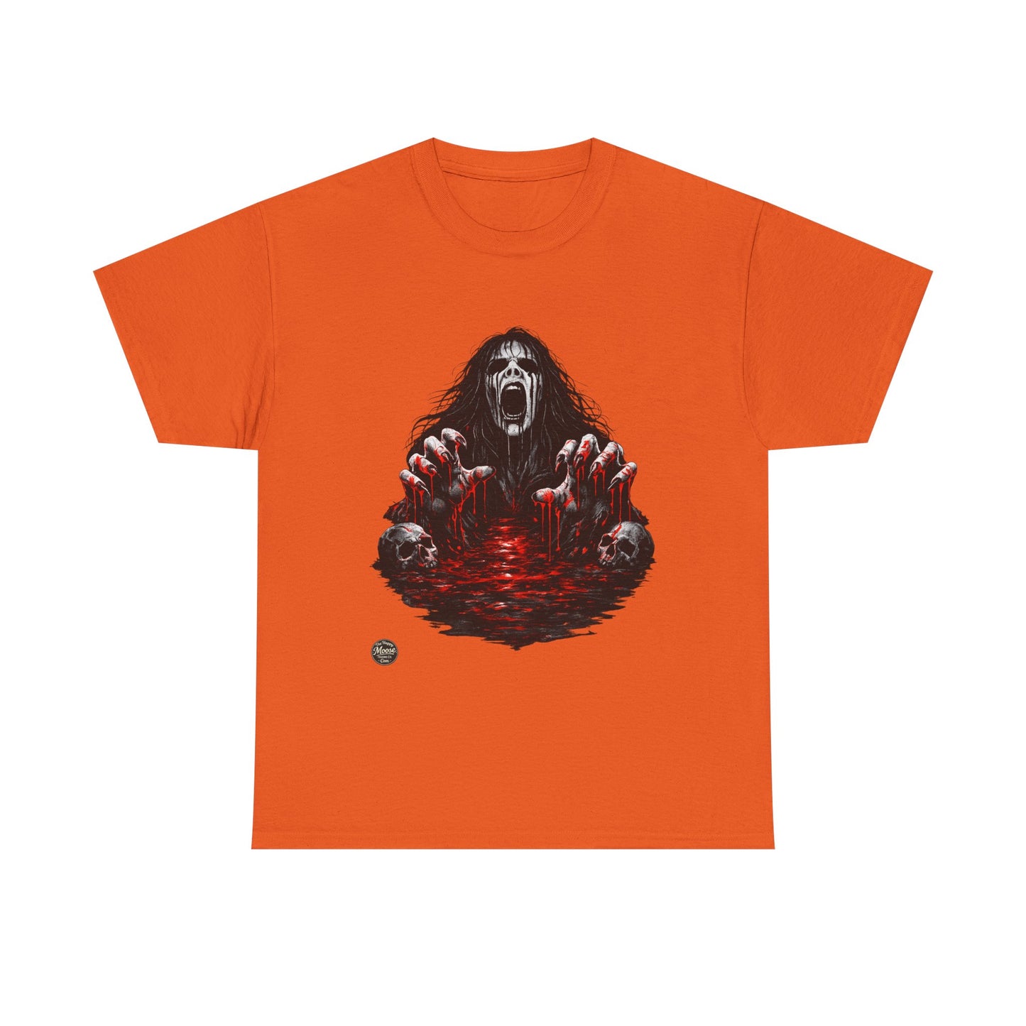 T-Shirt — Horror Scream Design with Red Blood Pool (Gothic Horror Tee)  EZ002