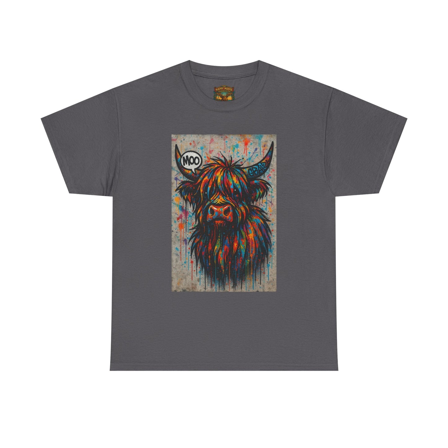Psychedelic Highland Cow T-Shirt | Retro Rainbow Cow Art 7