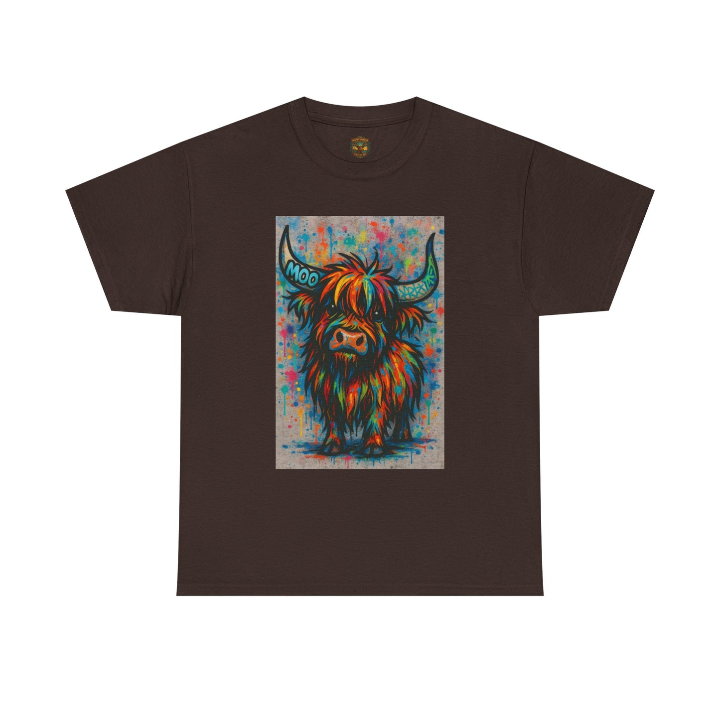 Psychedelic Highland Cow T-Shirt | Retro Rainbow Cow Art 8