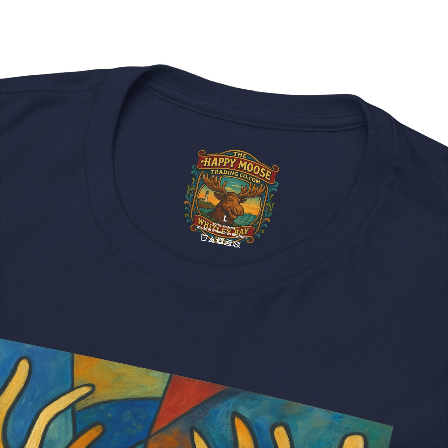 Picasso Moose T‑Shirt — Colorful Geometric Woodland Art Tee